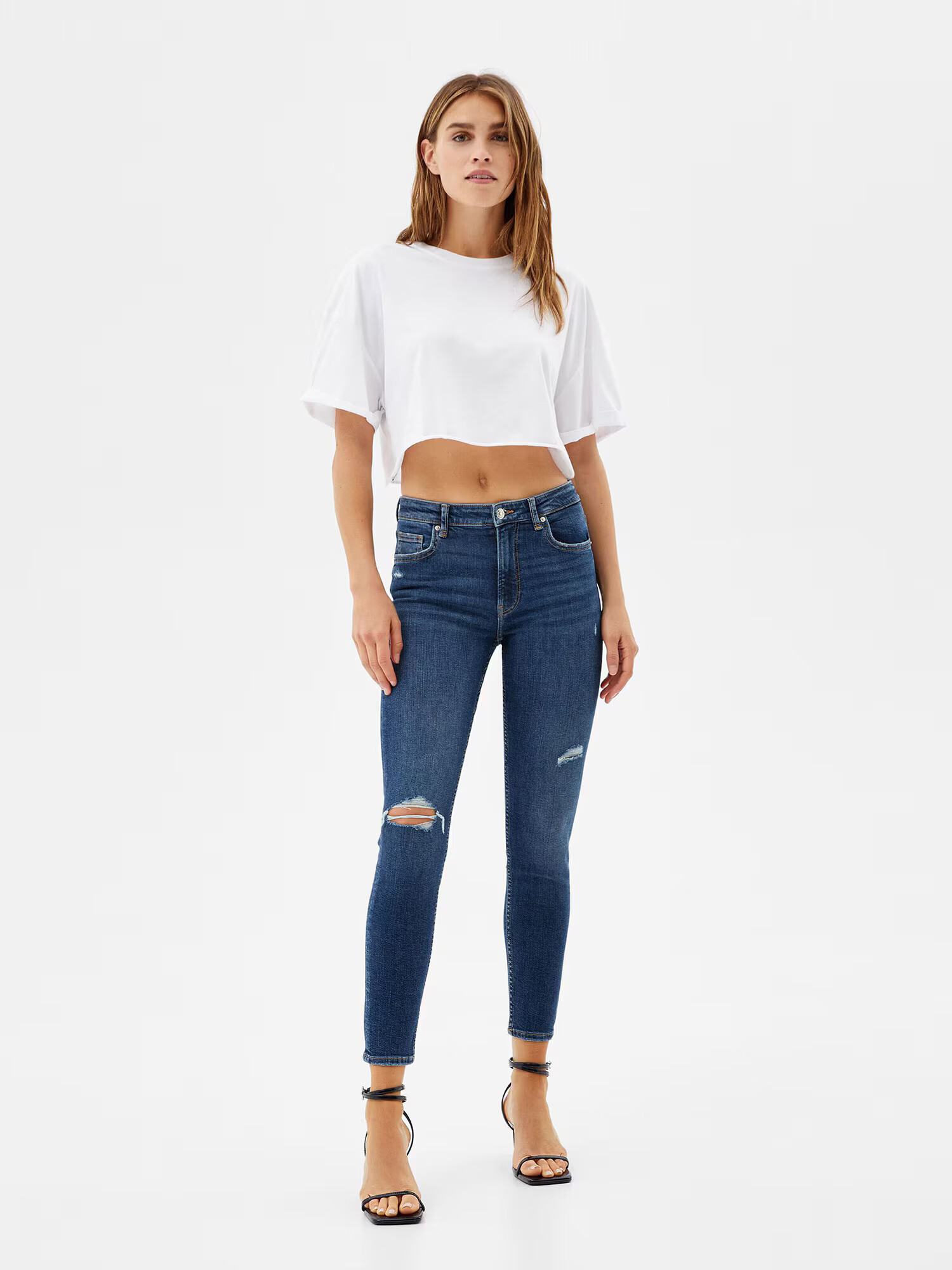 Bershka Jeans albastru denim - Pled.ro