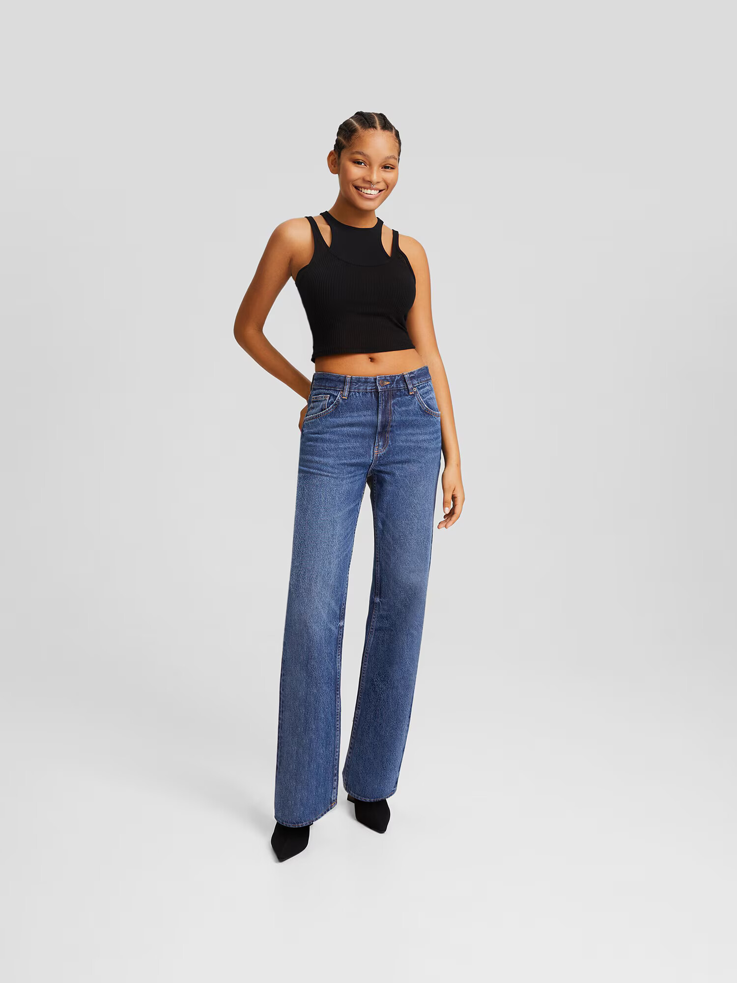 Bershka Jeans albastru denim - Pled.ro