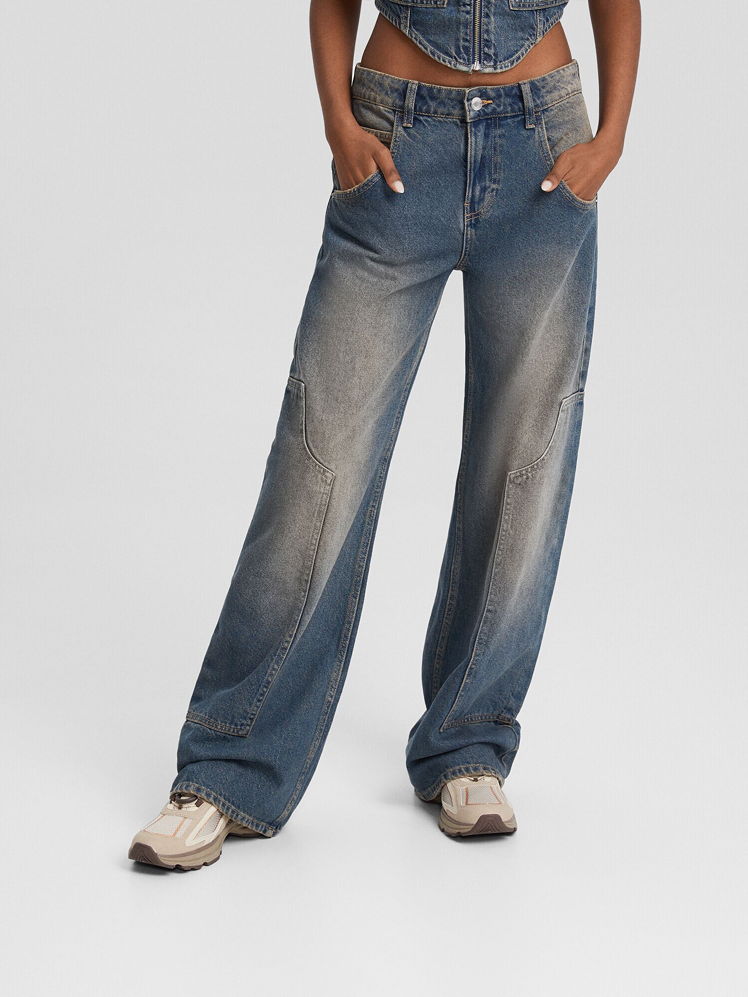 Bershka Jeans albastru denim - Pled.ro