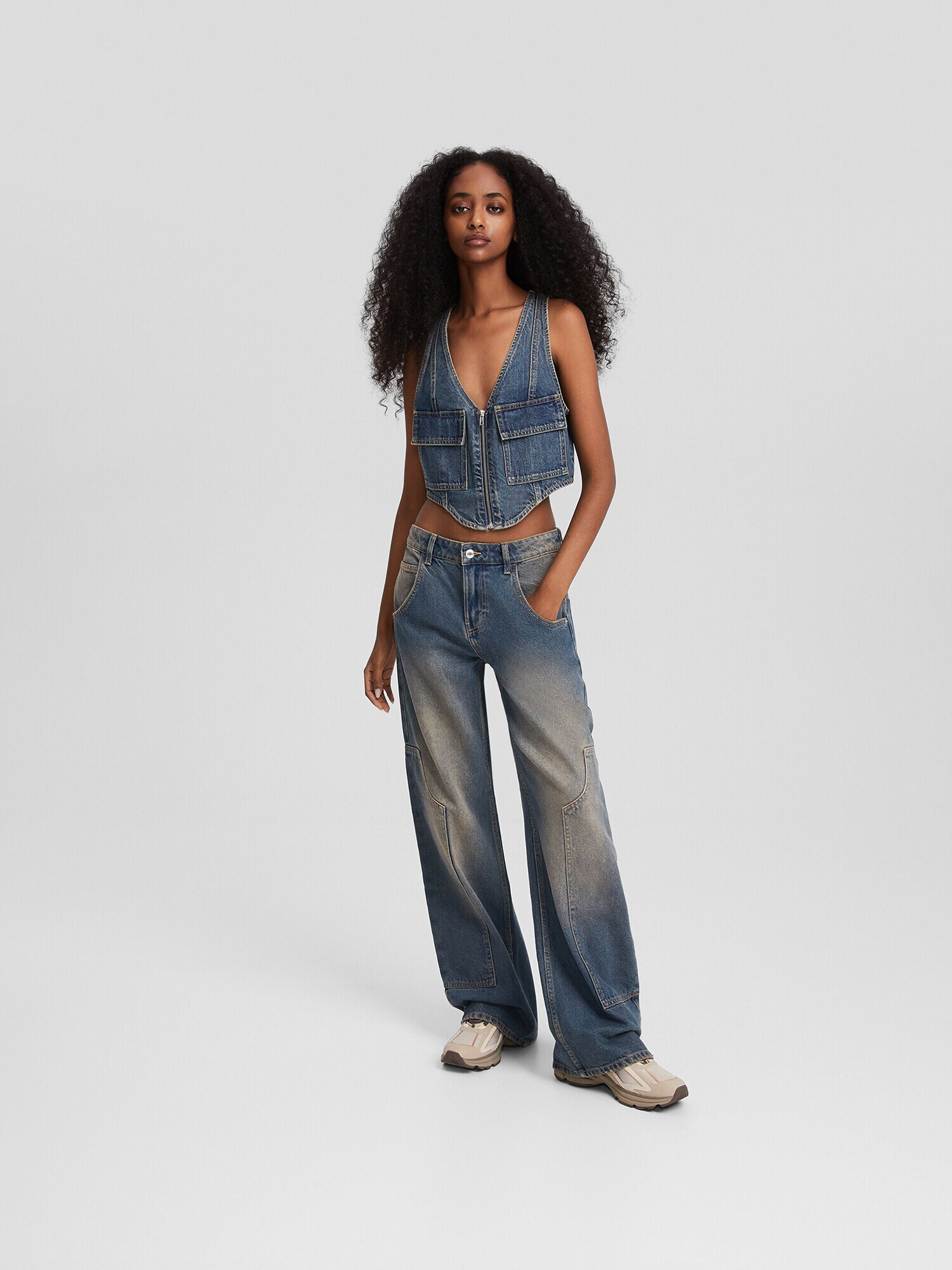 Bershka Jeans albastru denim - Pled.ro