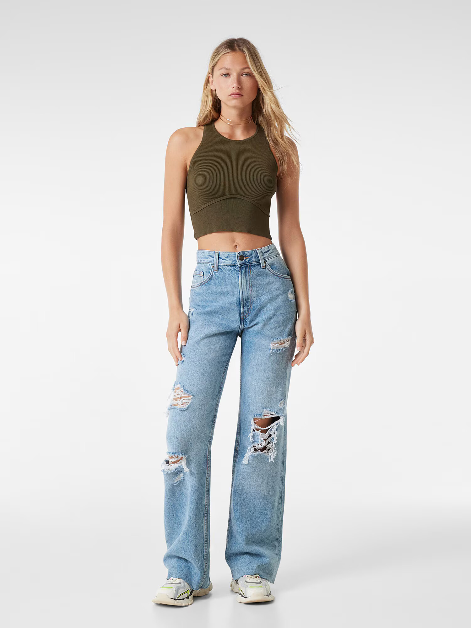 Bershka Jeans albastru denim - Pled.ro