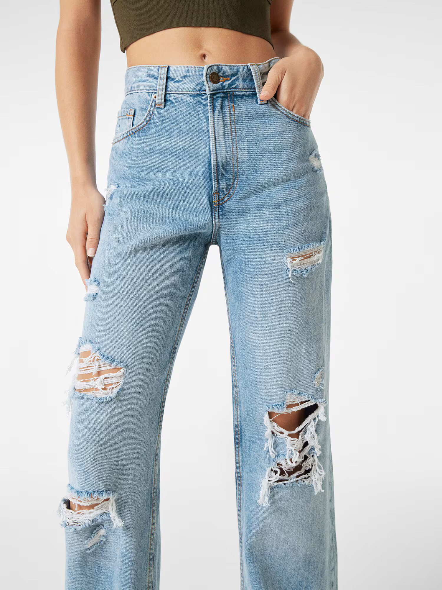 Bershka Jeans albastru denim - Pled.ro