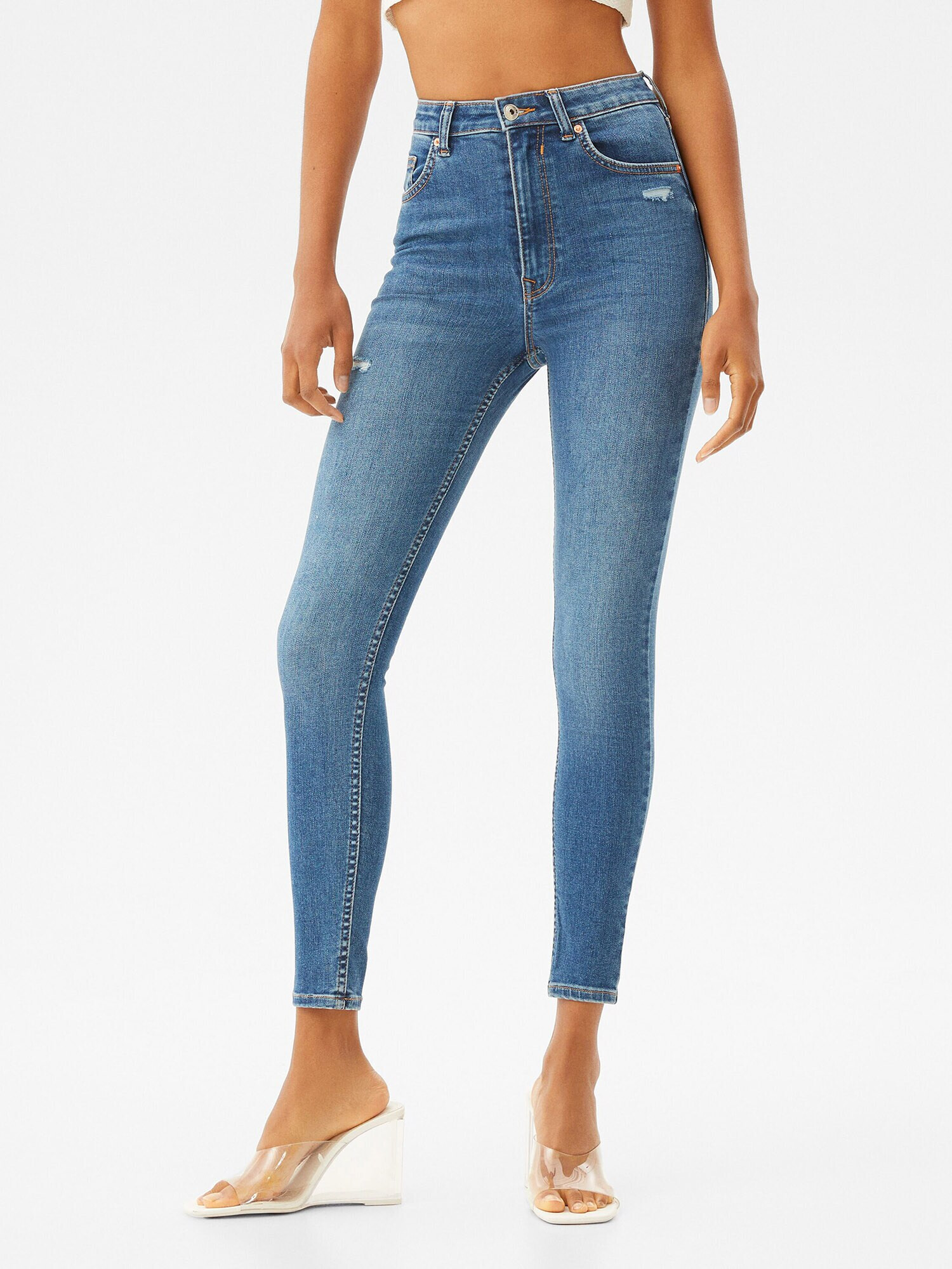 Bershka Jeans albastru denim - Pled.ro