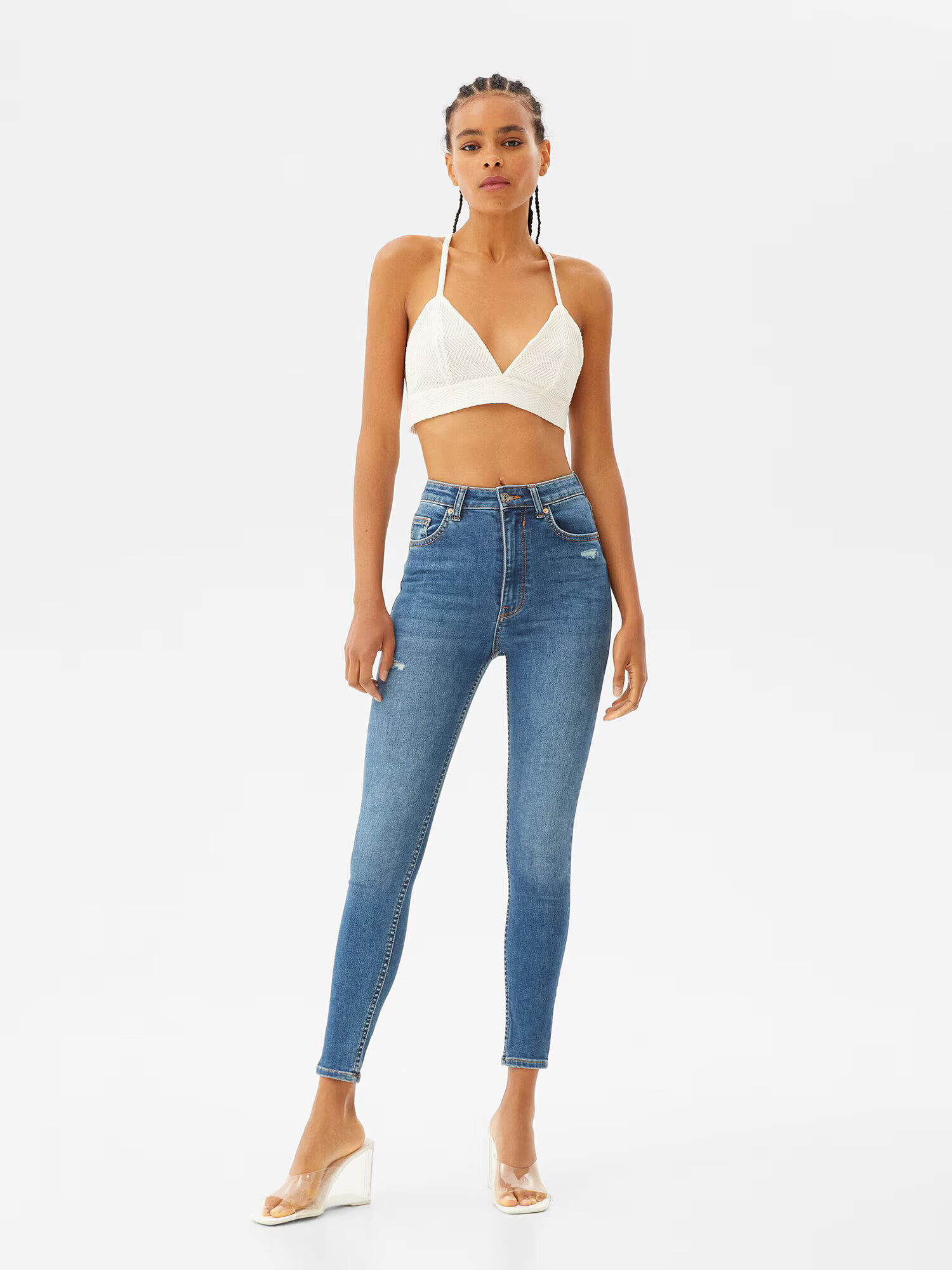 Bershka Jeans albastru denim - Pled.ro