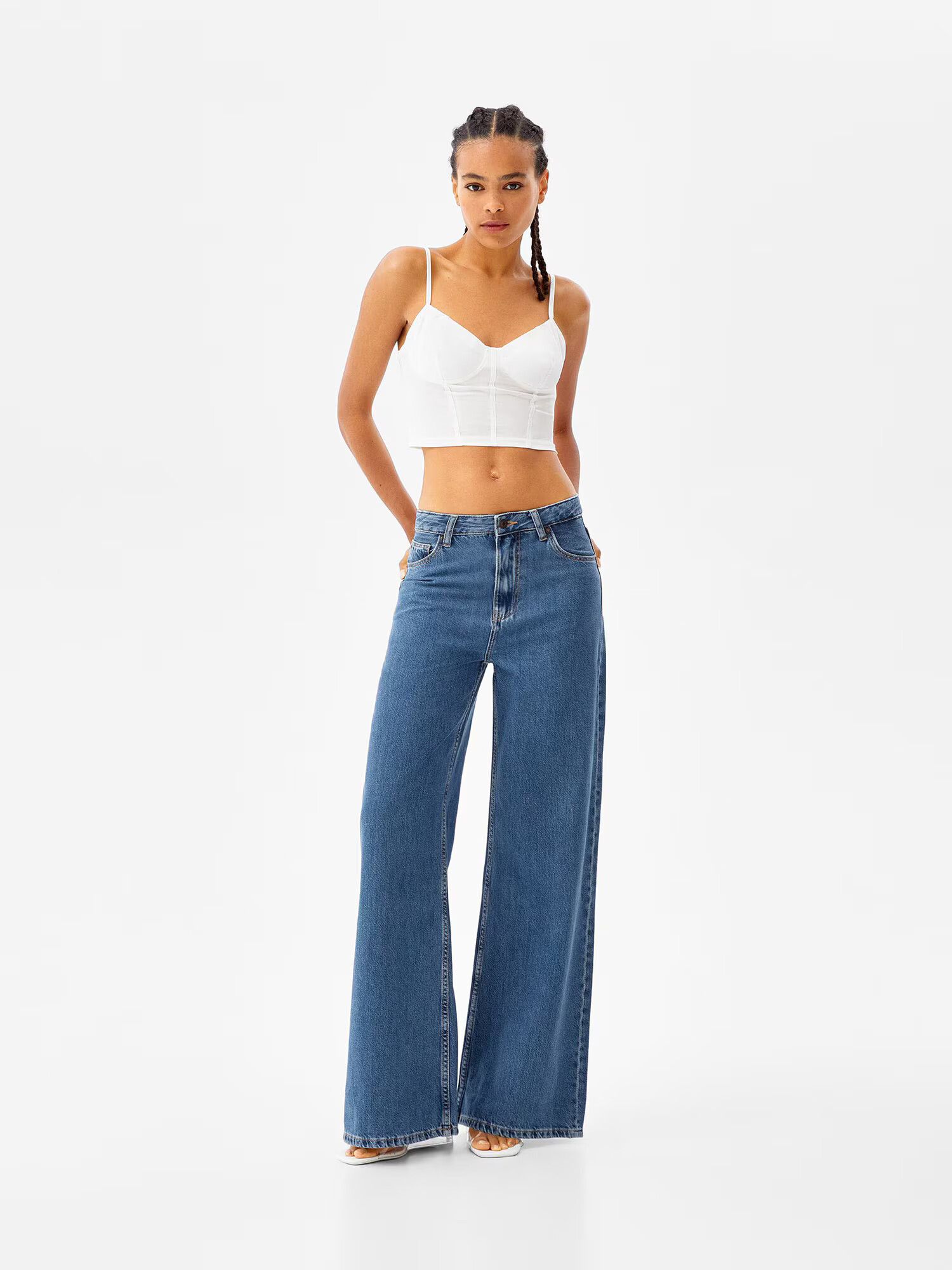 Bershka Jeans albastru denim - Pled.ro