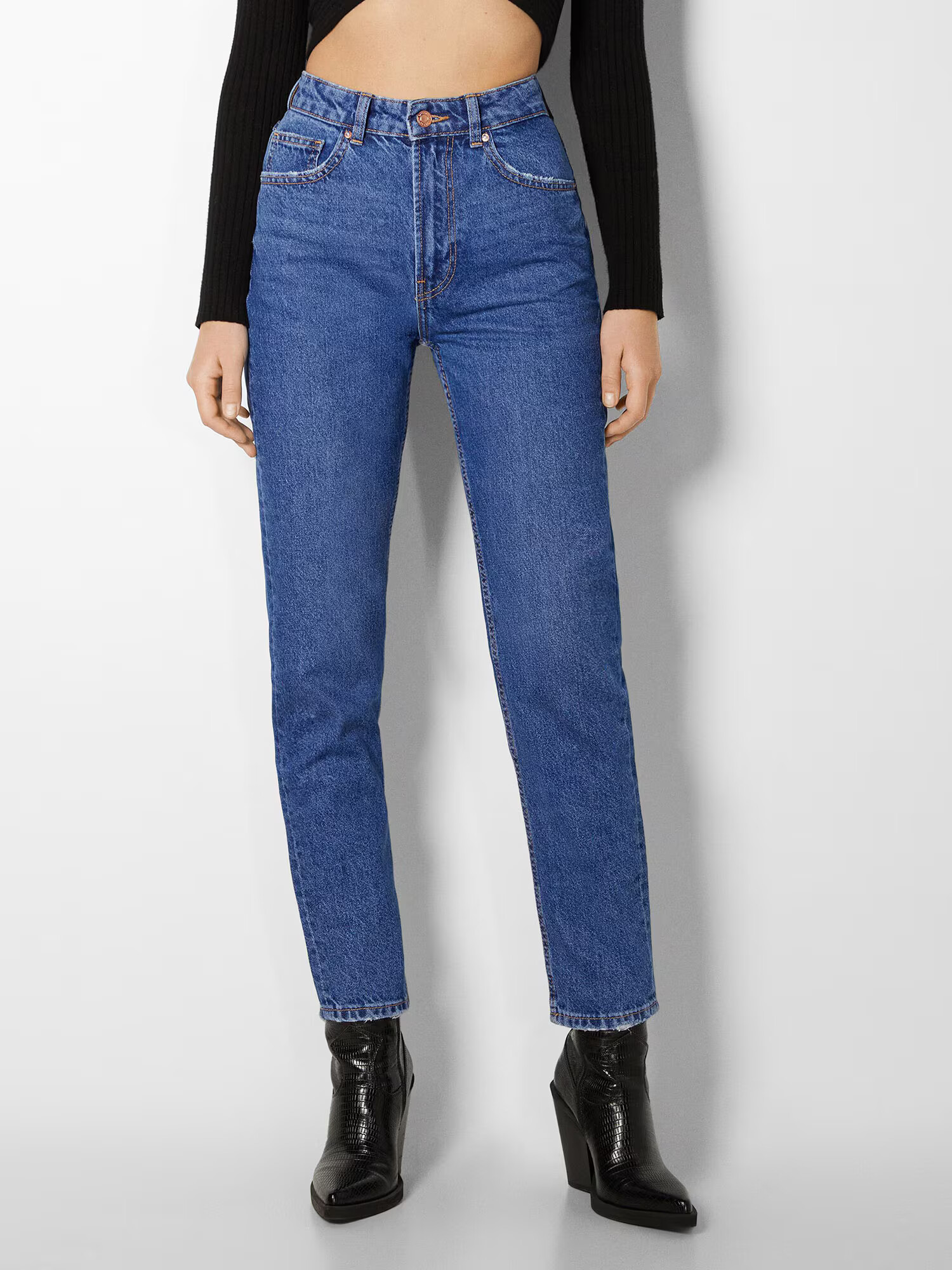 Bershka Jeans albastru denim - Pled.ro