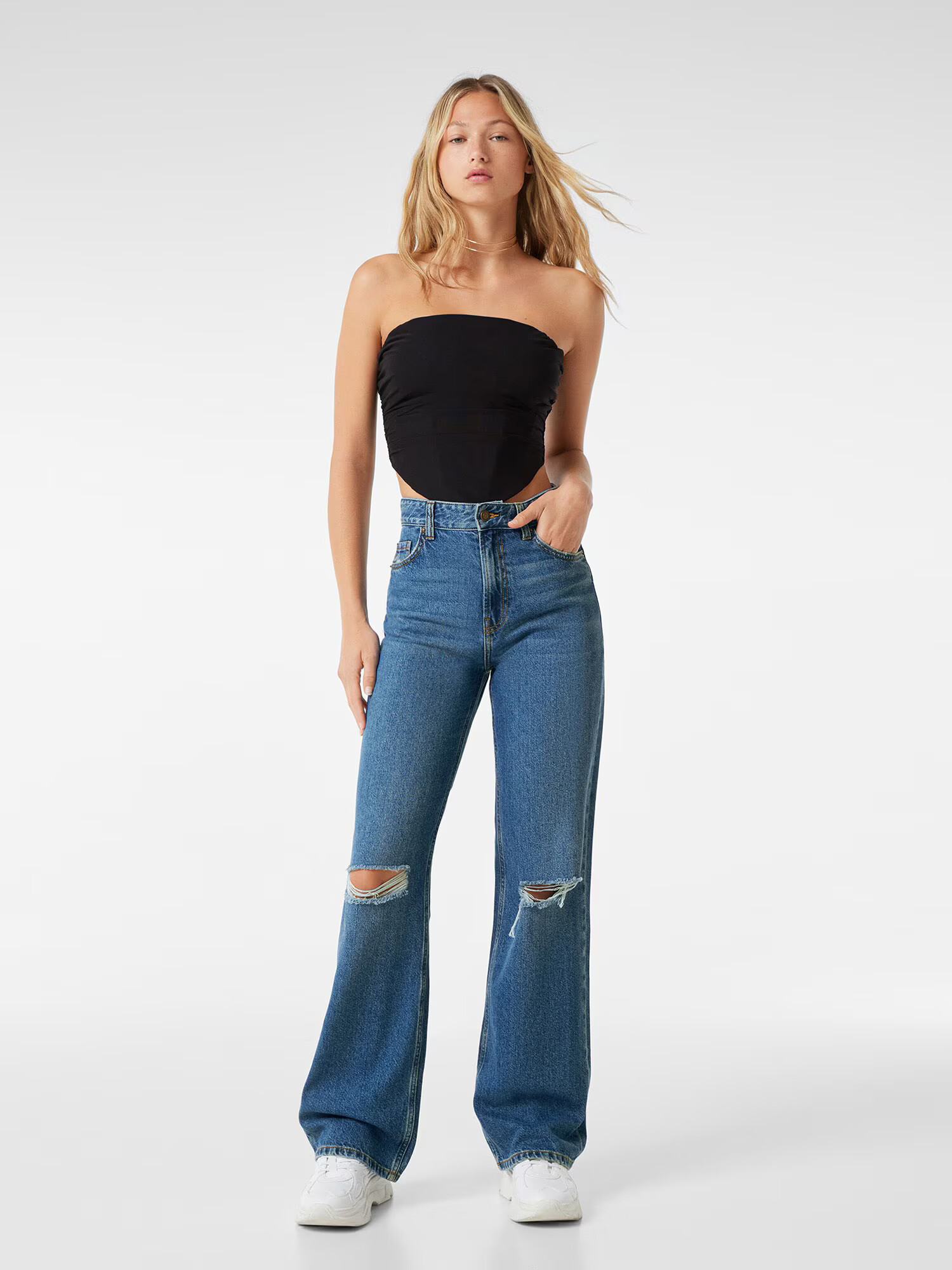 Bershka Jeans albastru denim - Pled.ro