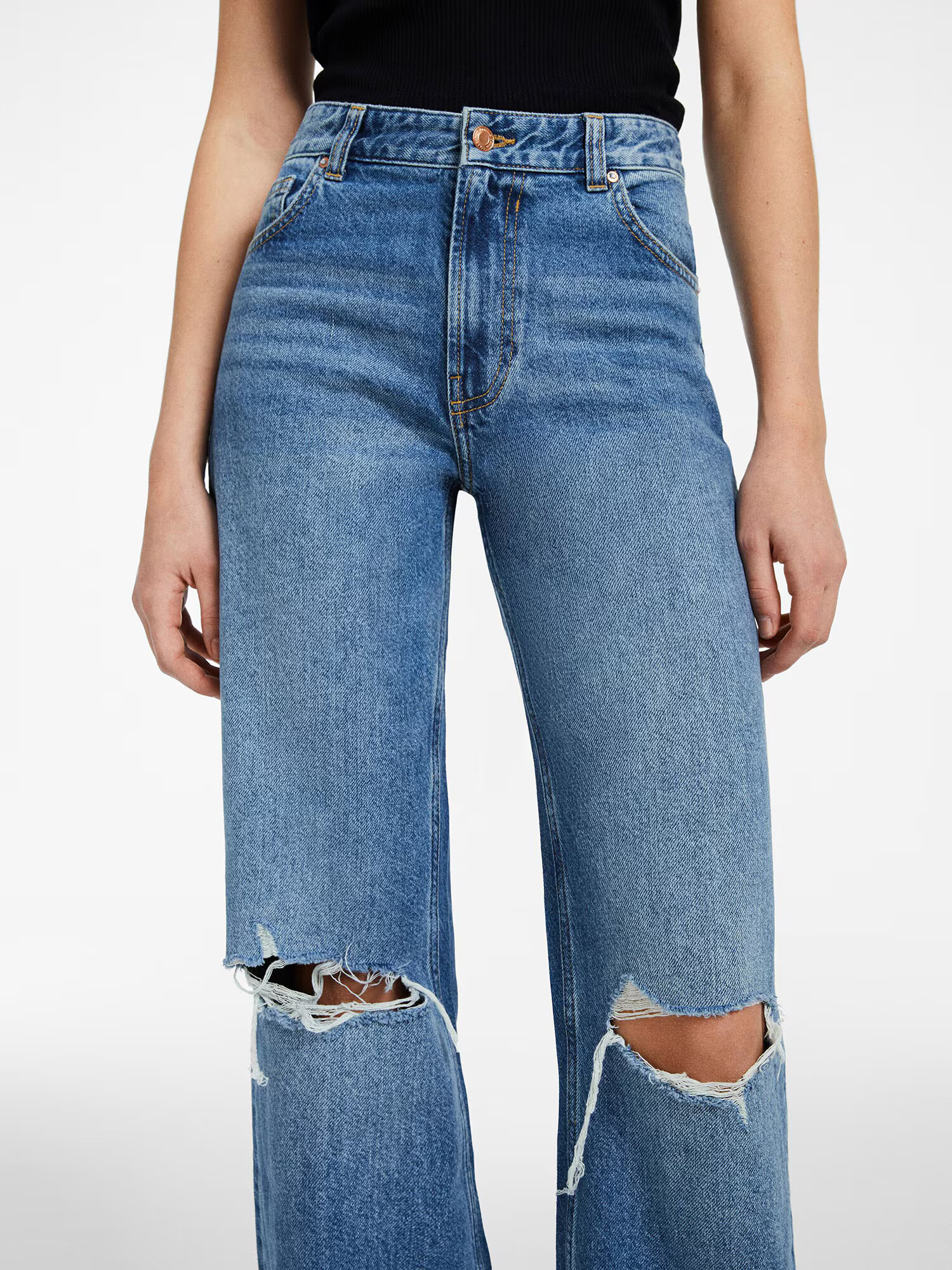 Bershka Jeans albastru denim - Pled.ro