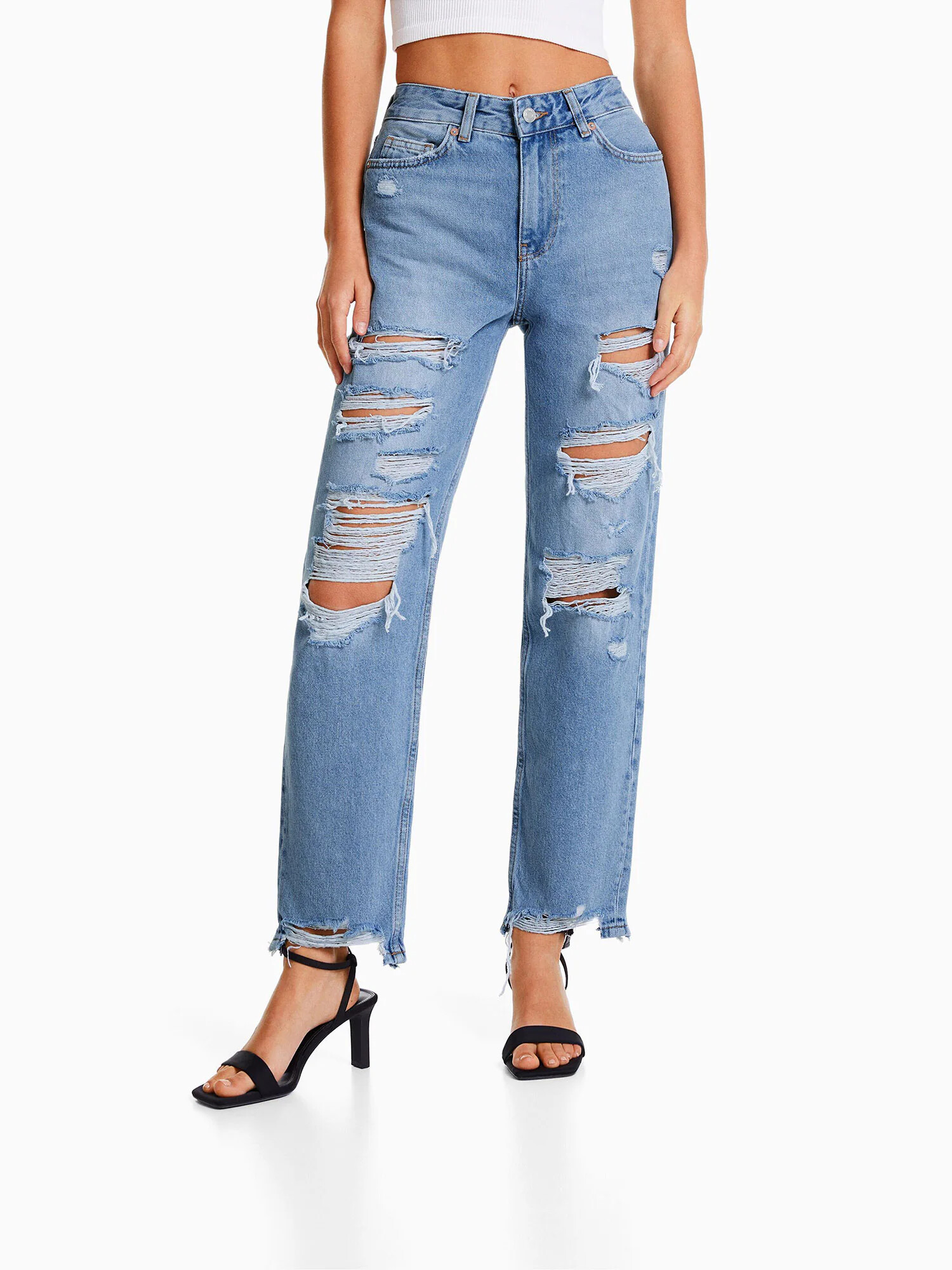 Bershka Jeans albastru denim - Pled.ro