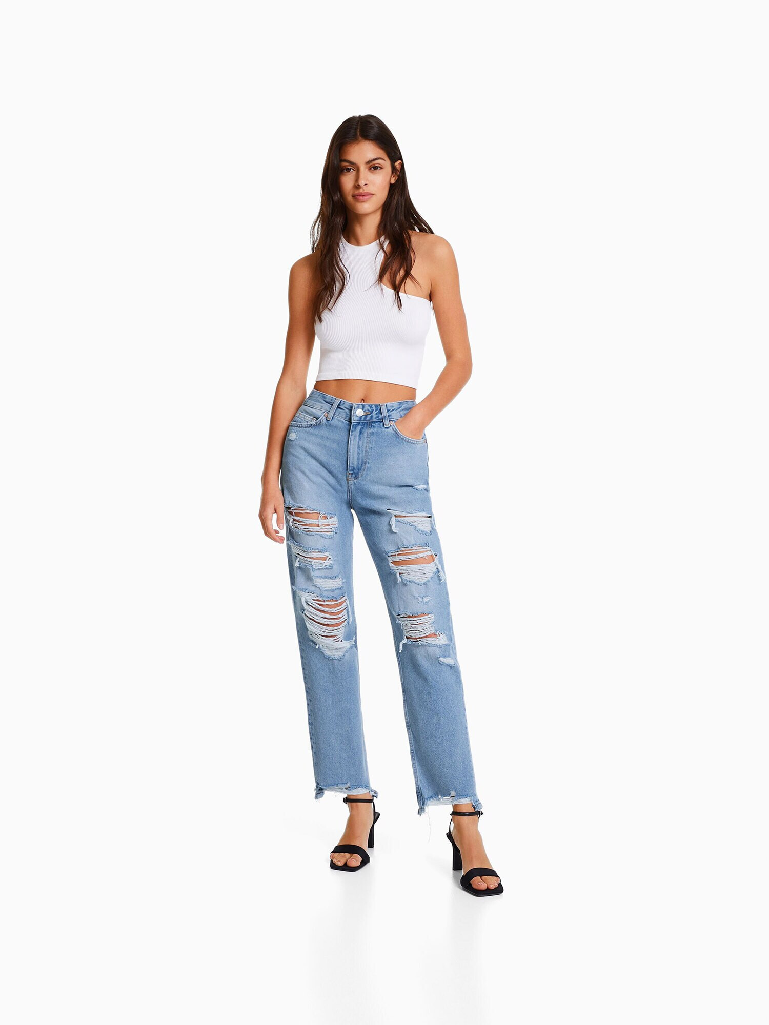 Bershka Jeans albastru denim - Pled.ro