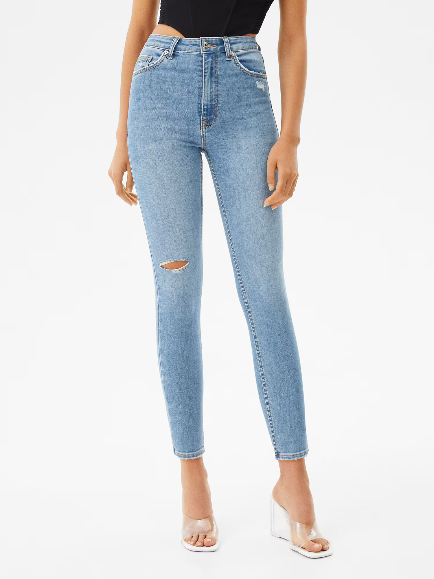 Bershka Jeans albastru denim - Pled.ro