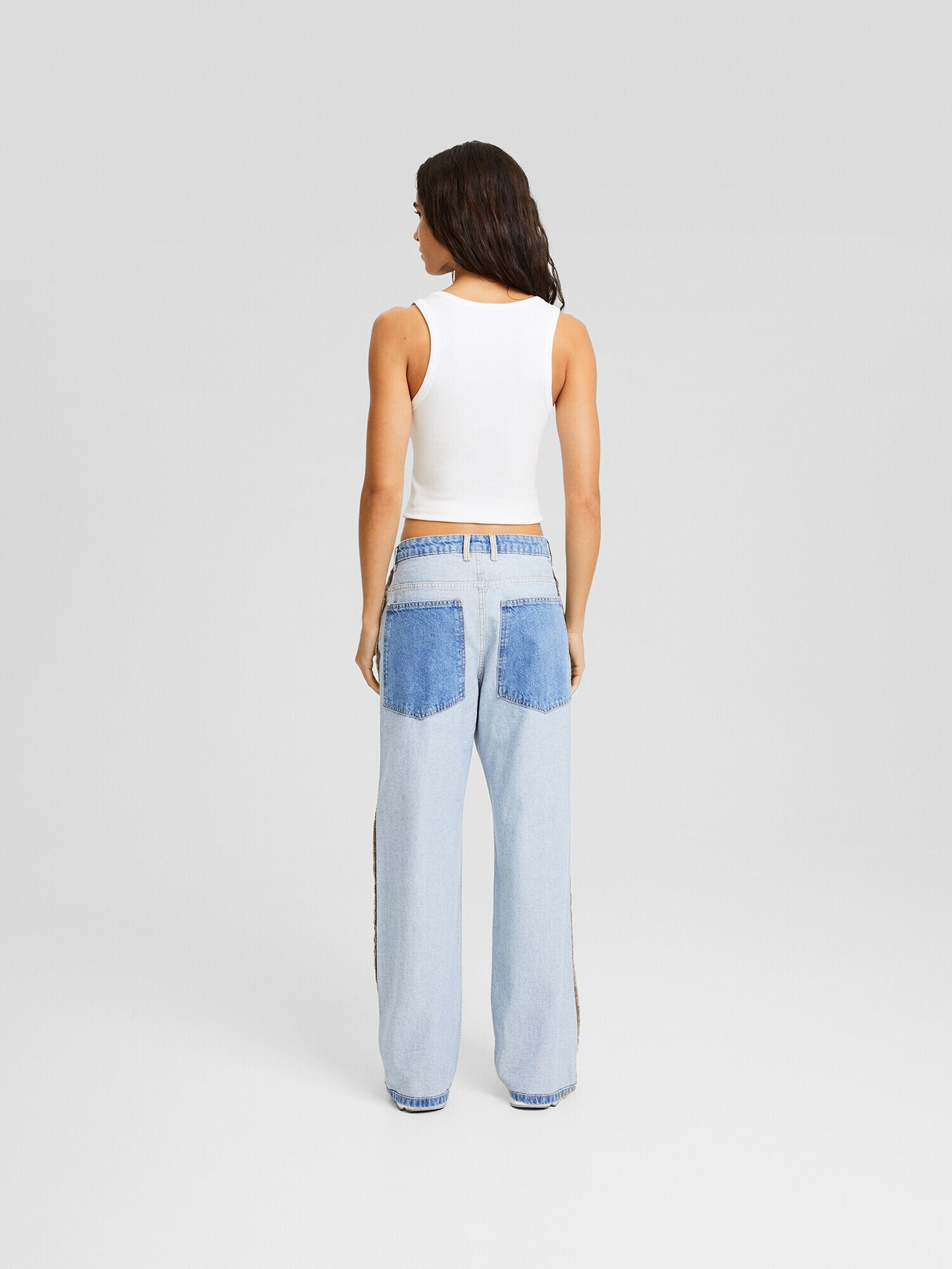 Bershka Jeans albastru denim / albastru deschis - Pled.ro