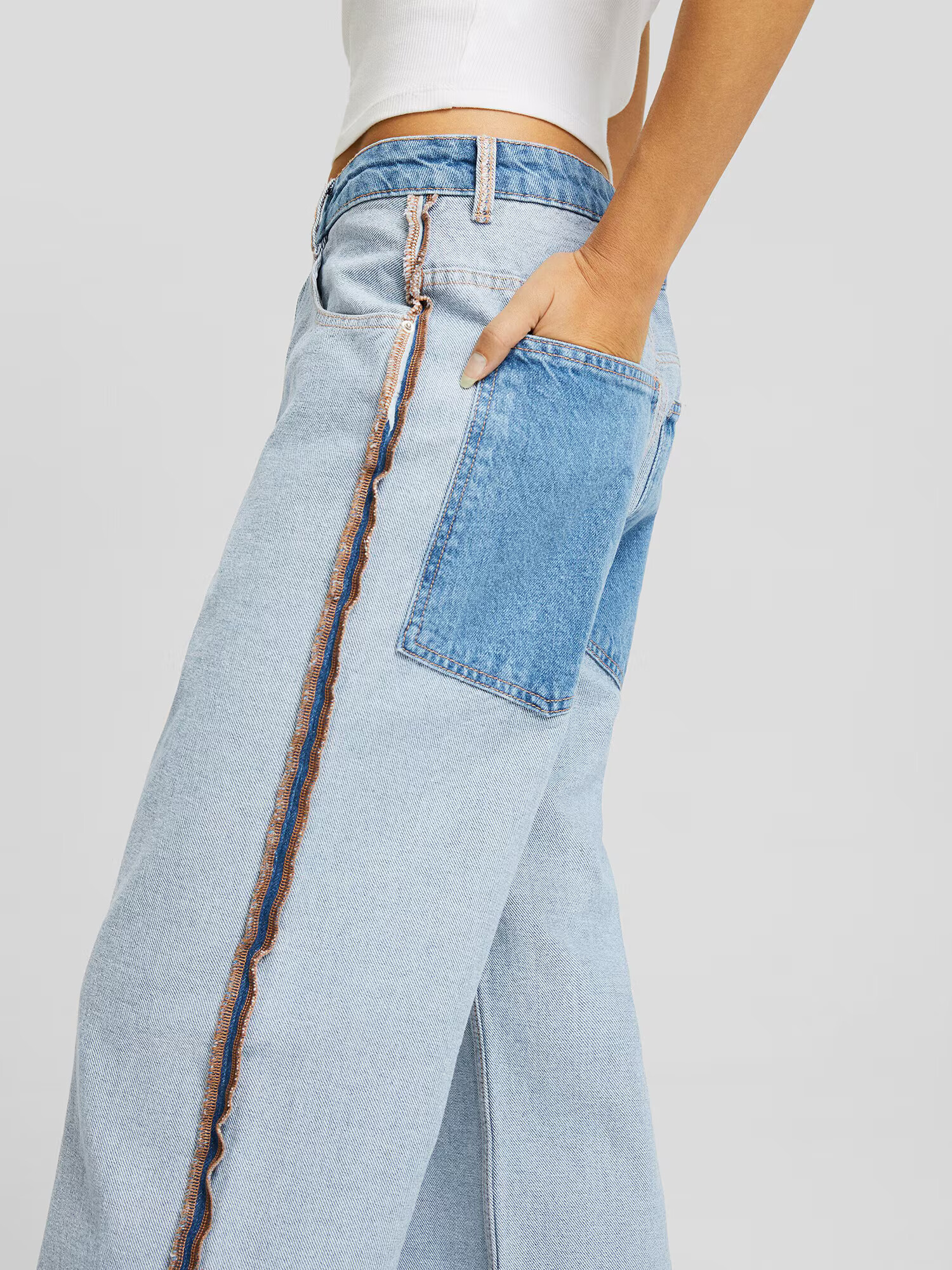 Bershka Jeans albastru denim / albastru deschis - Pled.ro