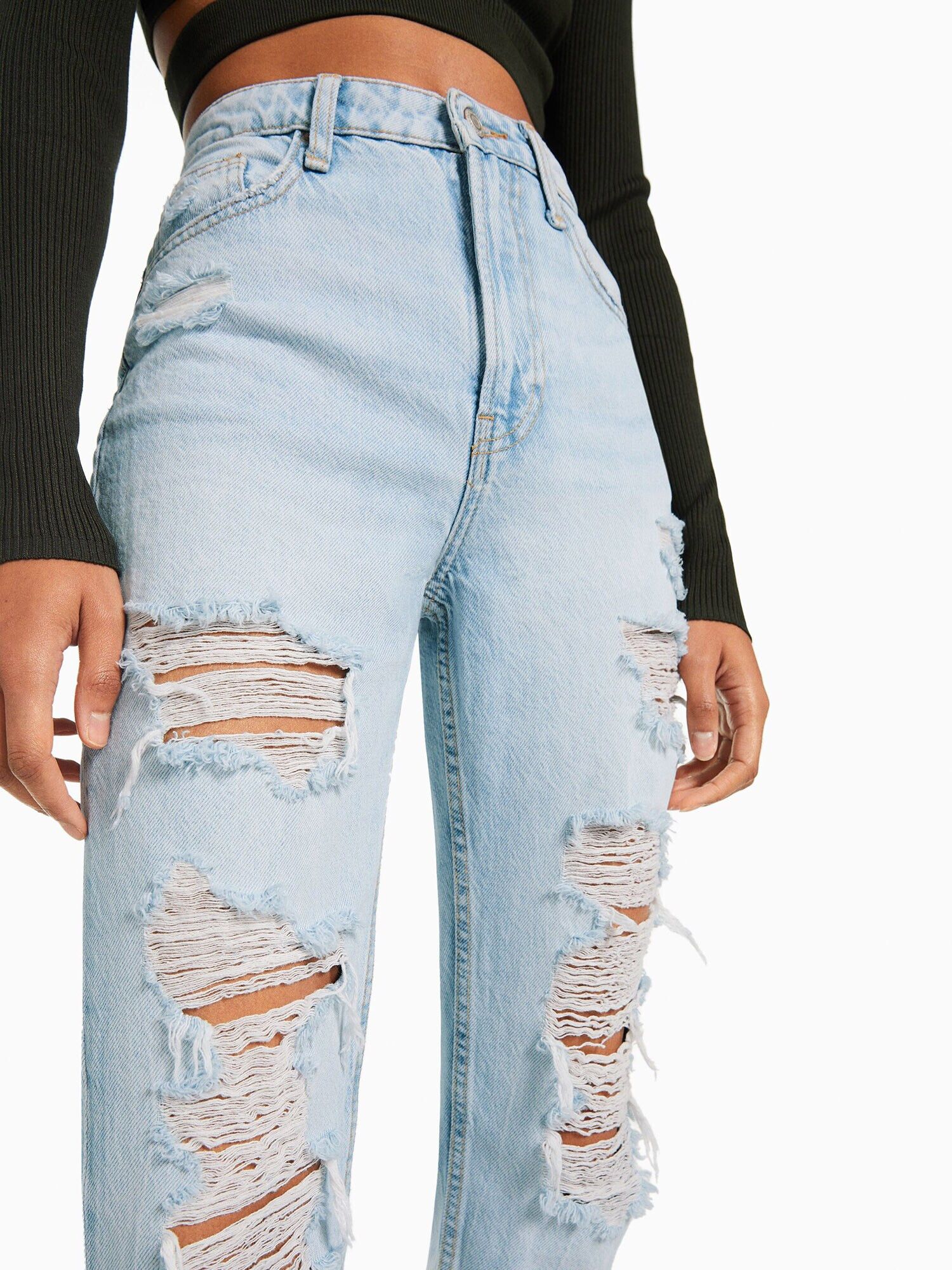 Bershka Jeans albastru deschis - Pled.ro