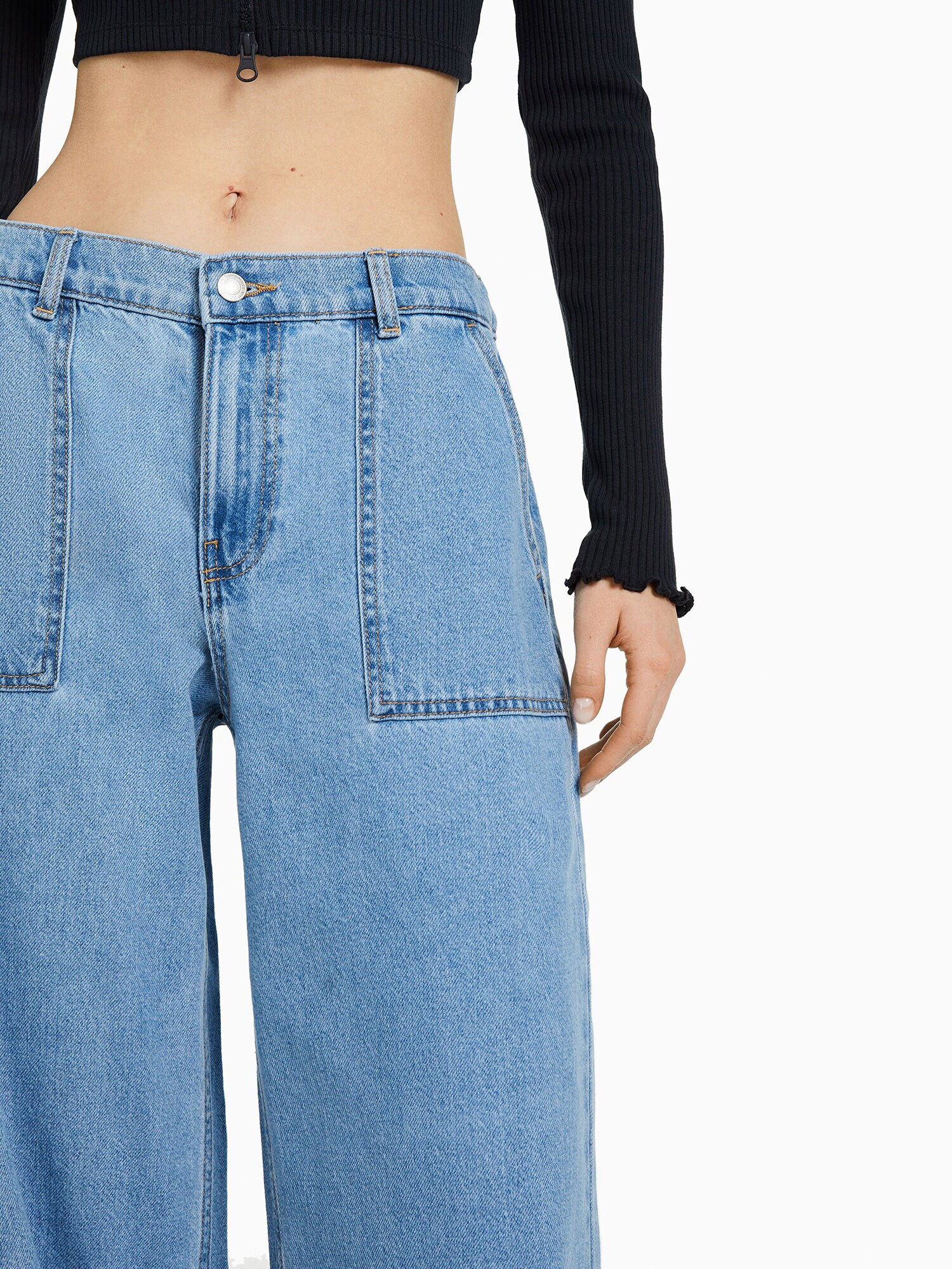 Bershka Jeans albastru deschis - Pled.ro