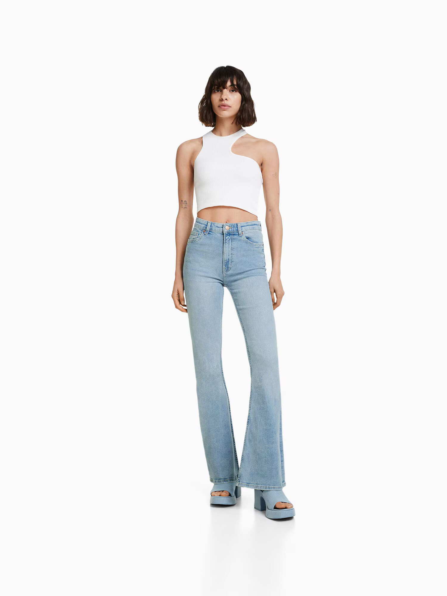 Bershka Jeans albastru deschis - Pled.ro