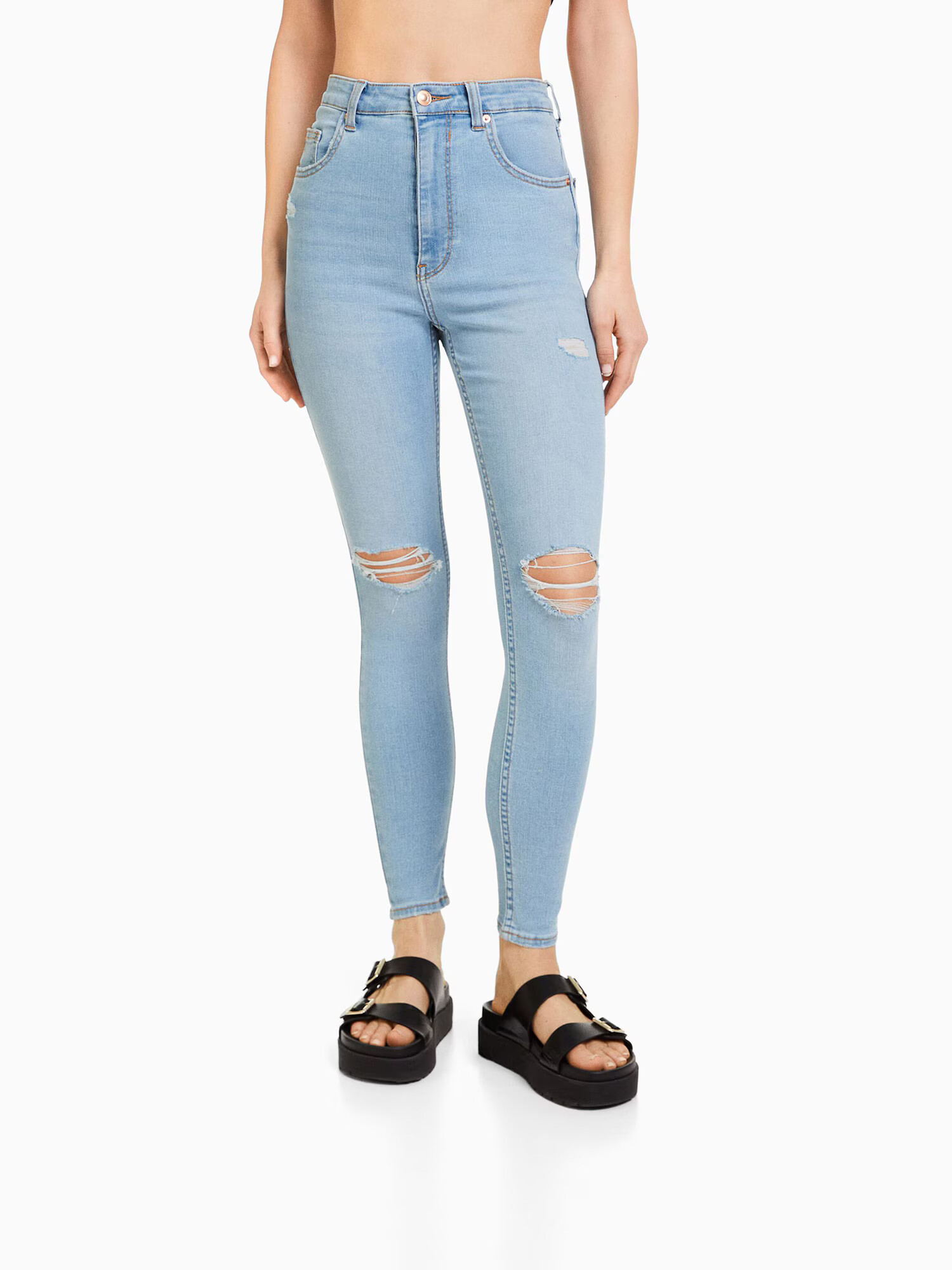 Bershka Jeans albastru deschis - Pled.ro