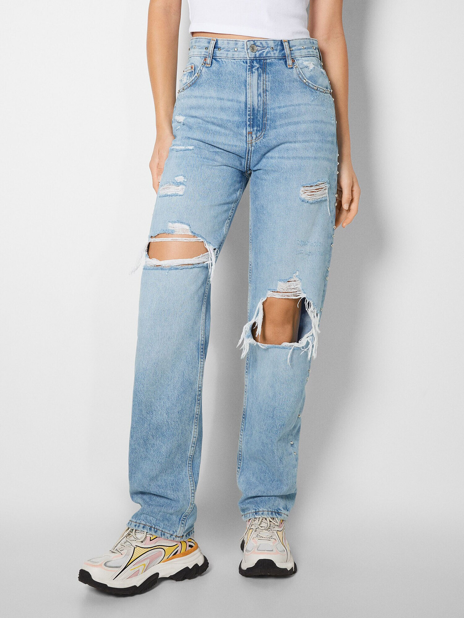 Bershka Jeans albastru deschis - Pled.ro