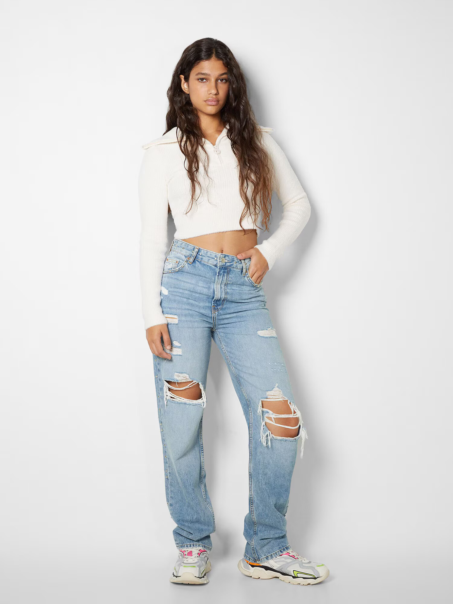 Bershka Jeans albastru deschis - Pled.ro