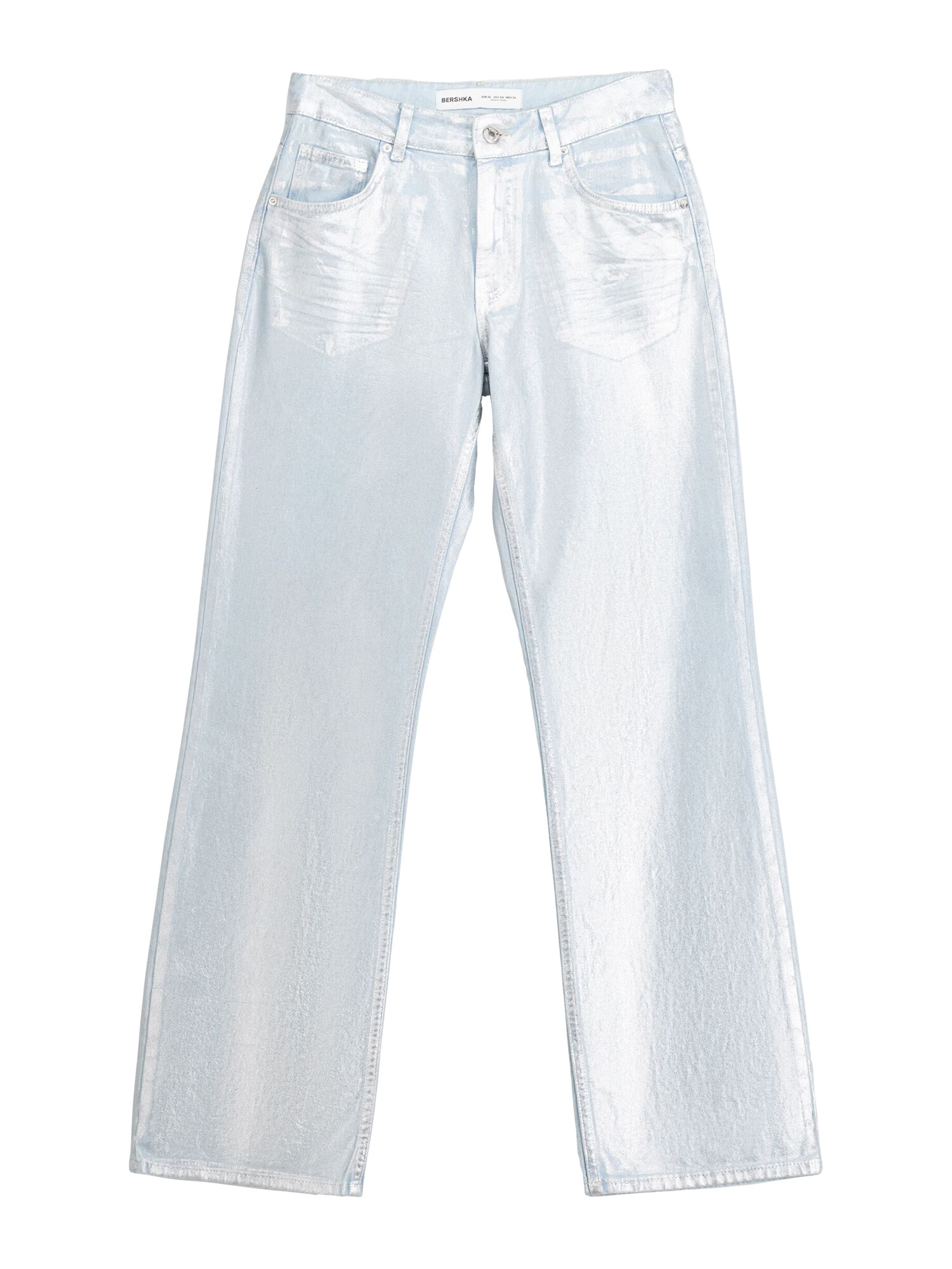 Bershka Jeans albastru pastel / argintiu - Pled.ro