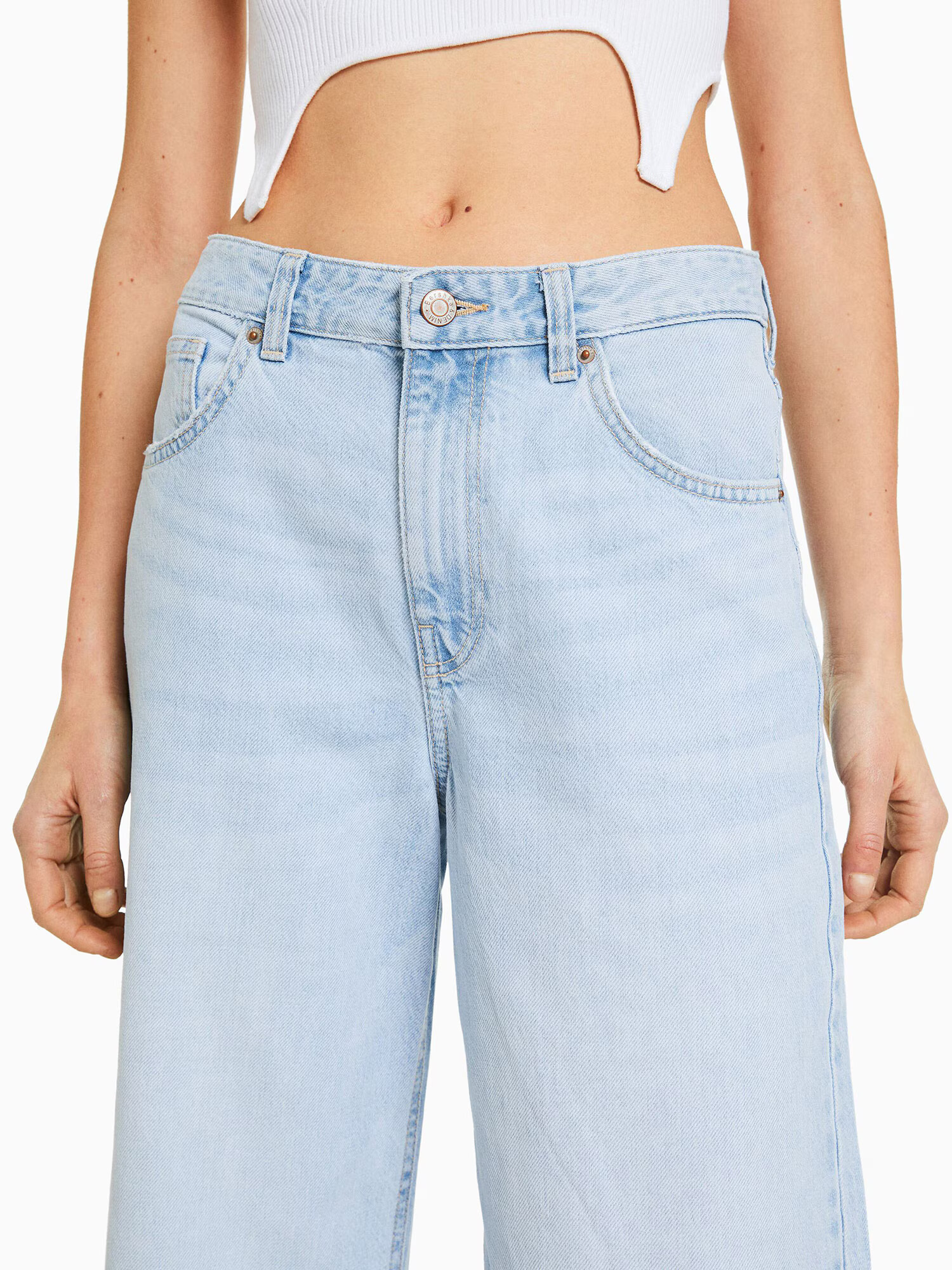 Bershka Jeans albastru deschis - Pled.ro