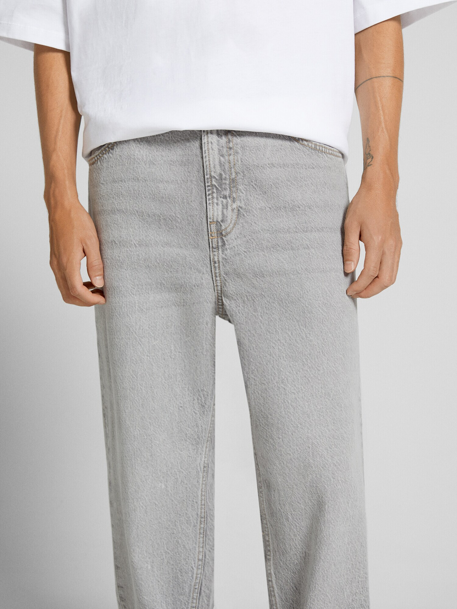 Bershka Jeans gri denim - Pled.ro