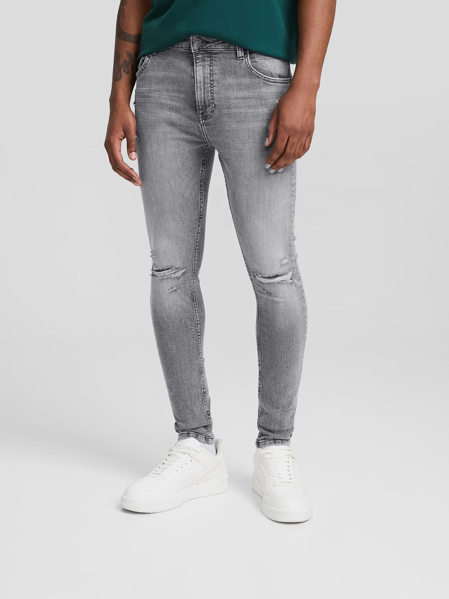 Bershka Jeans gri denim - Pled.ro