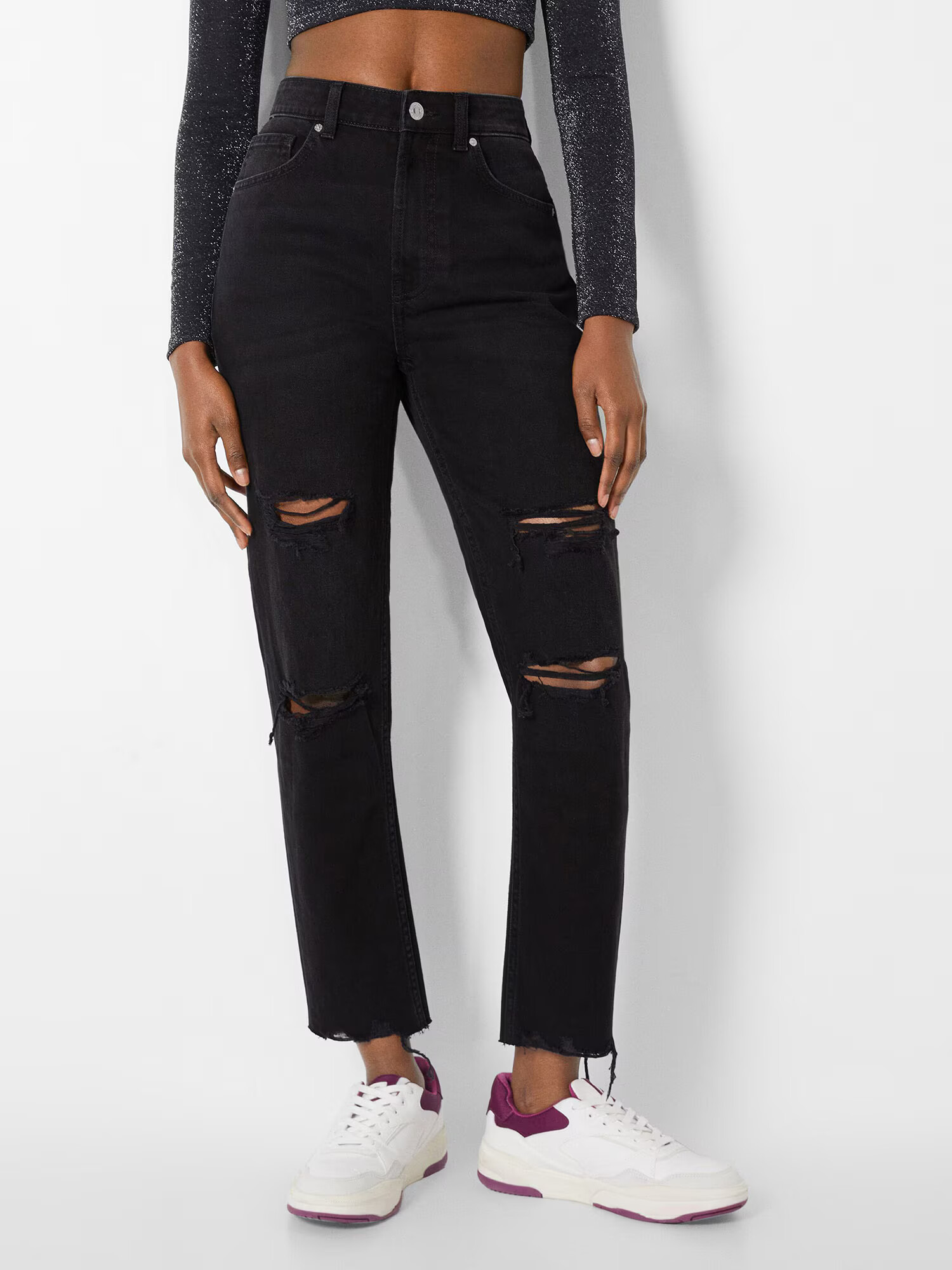 Bershka Jeans negru - Pled.ro