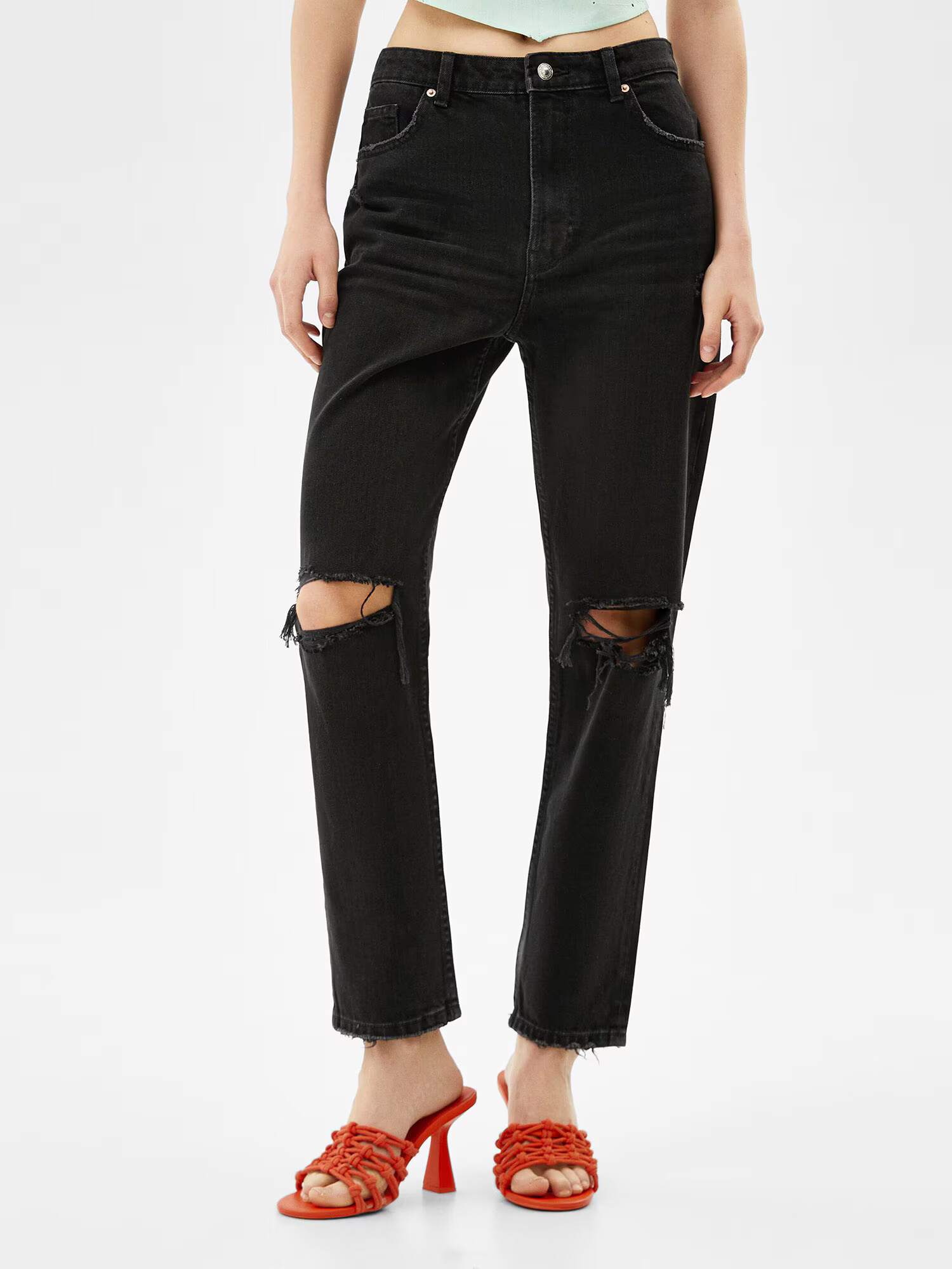 Bershka Jeans negru - Pled.ro