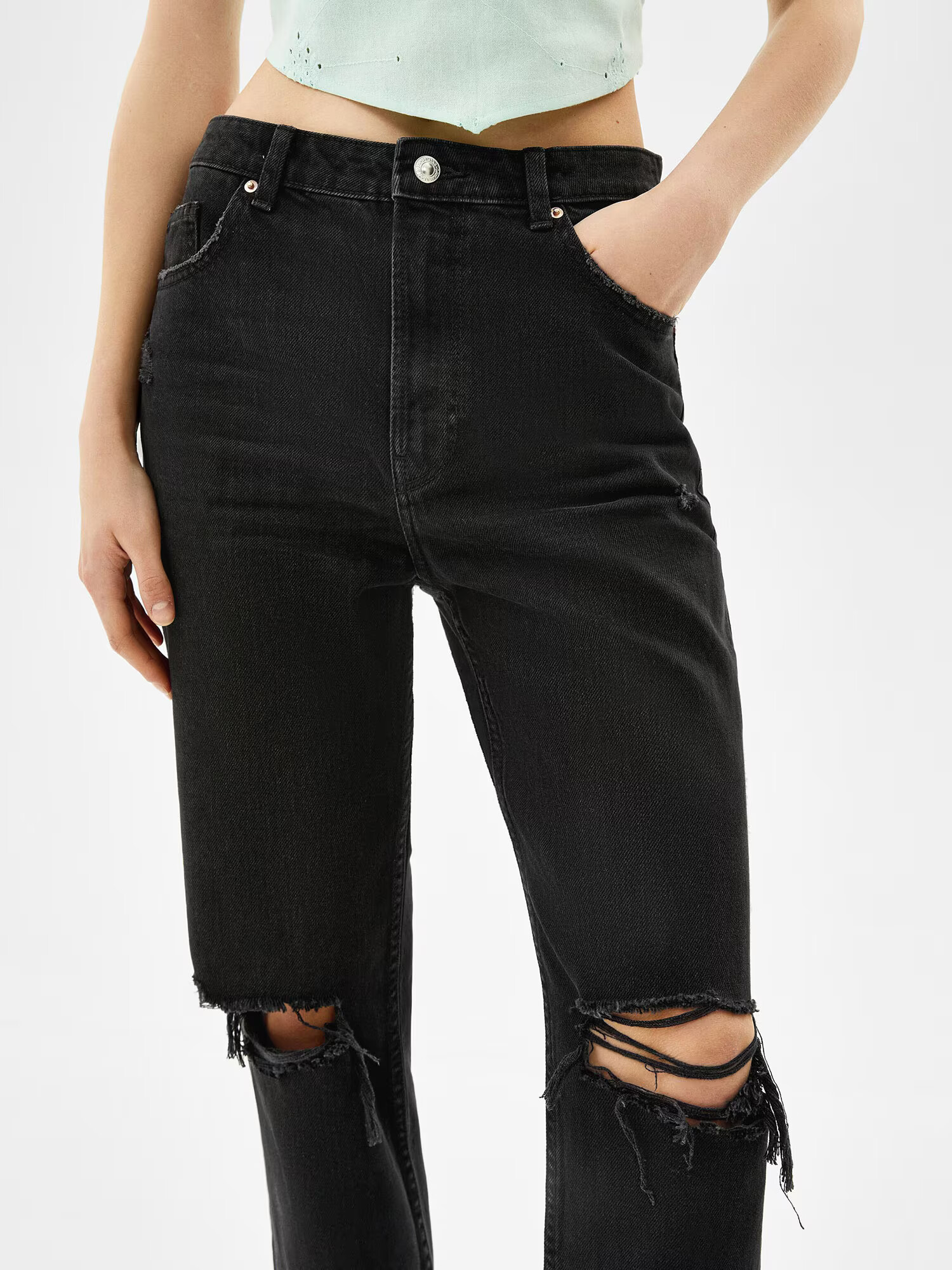 Bershka Jeans negru - Pled.ro