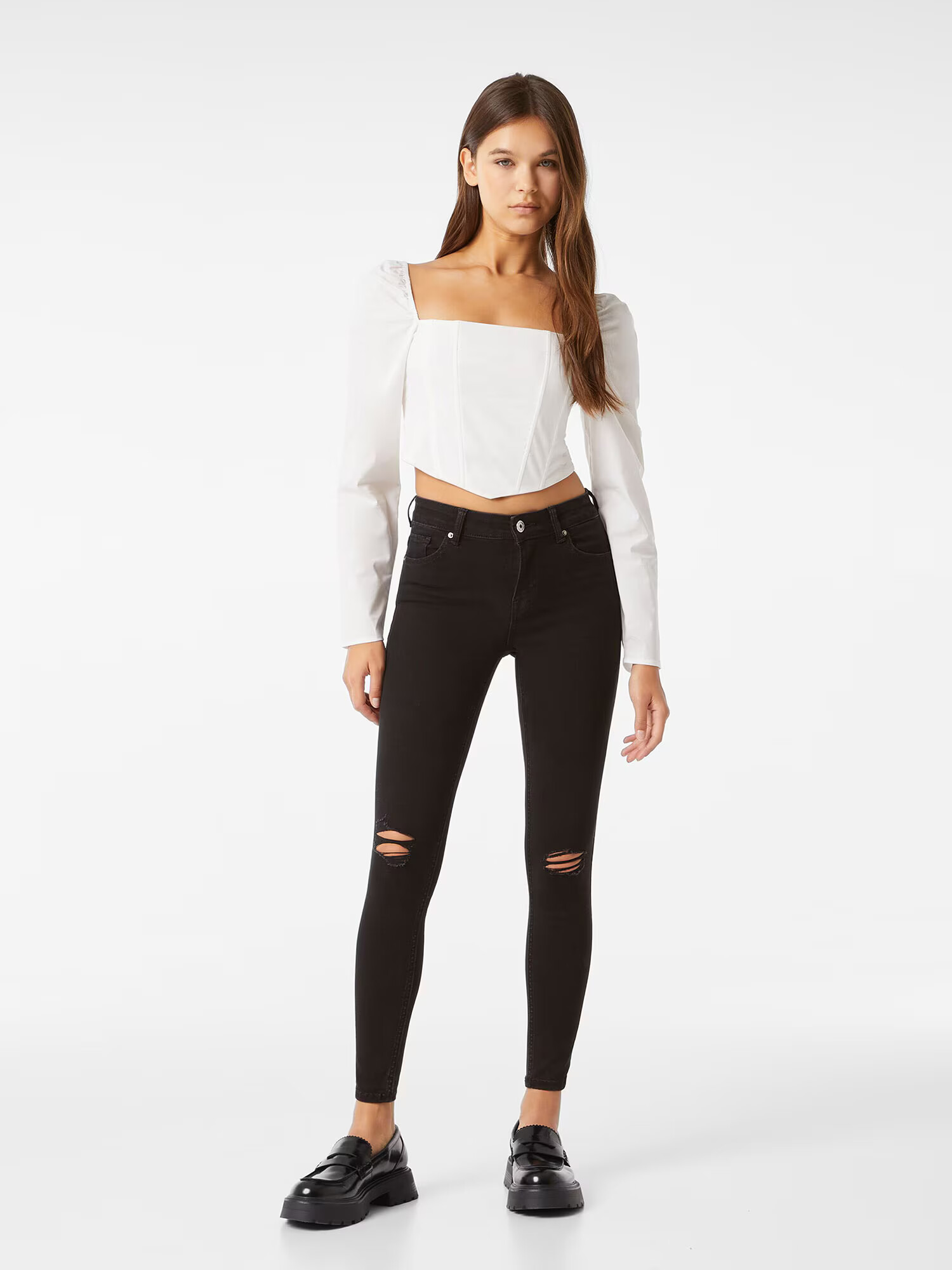 Bershka Jeans negru denim - Pled.ro