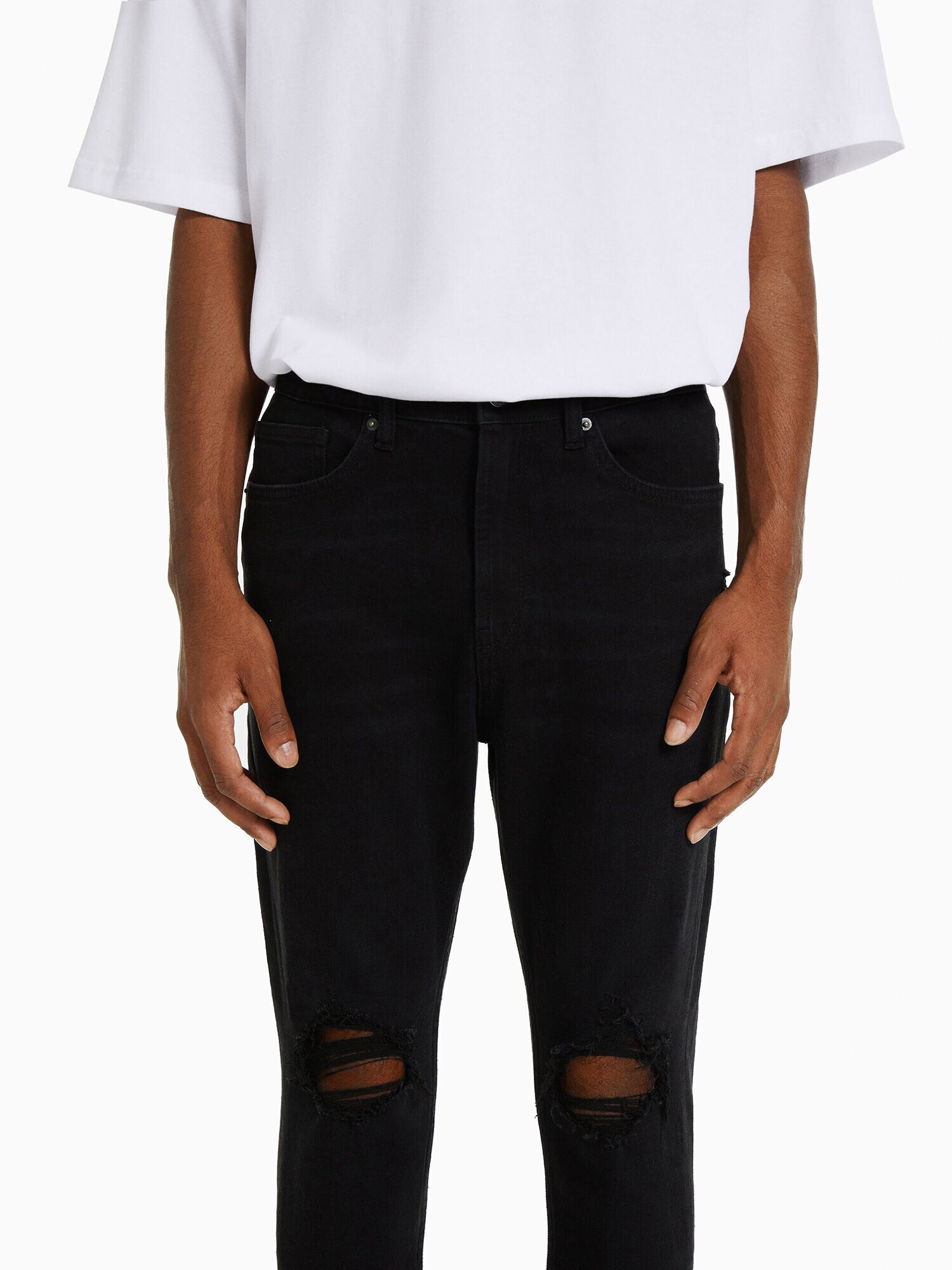 Bershka Jeans negru denim - Pled.ro