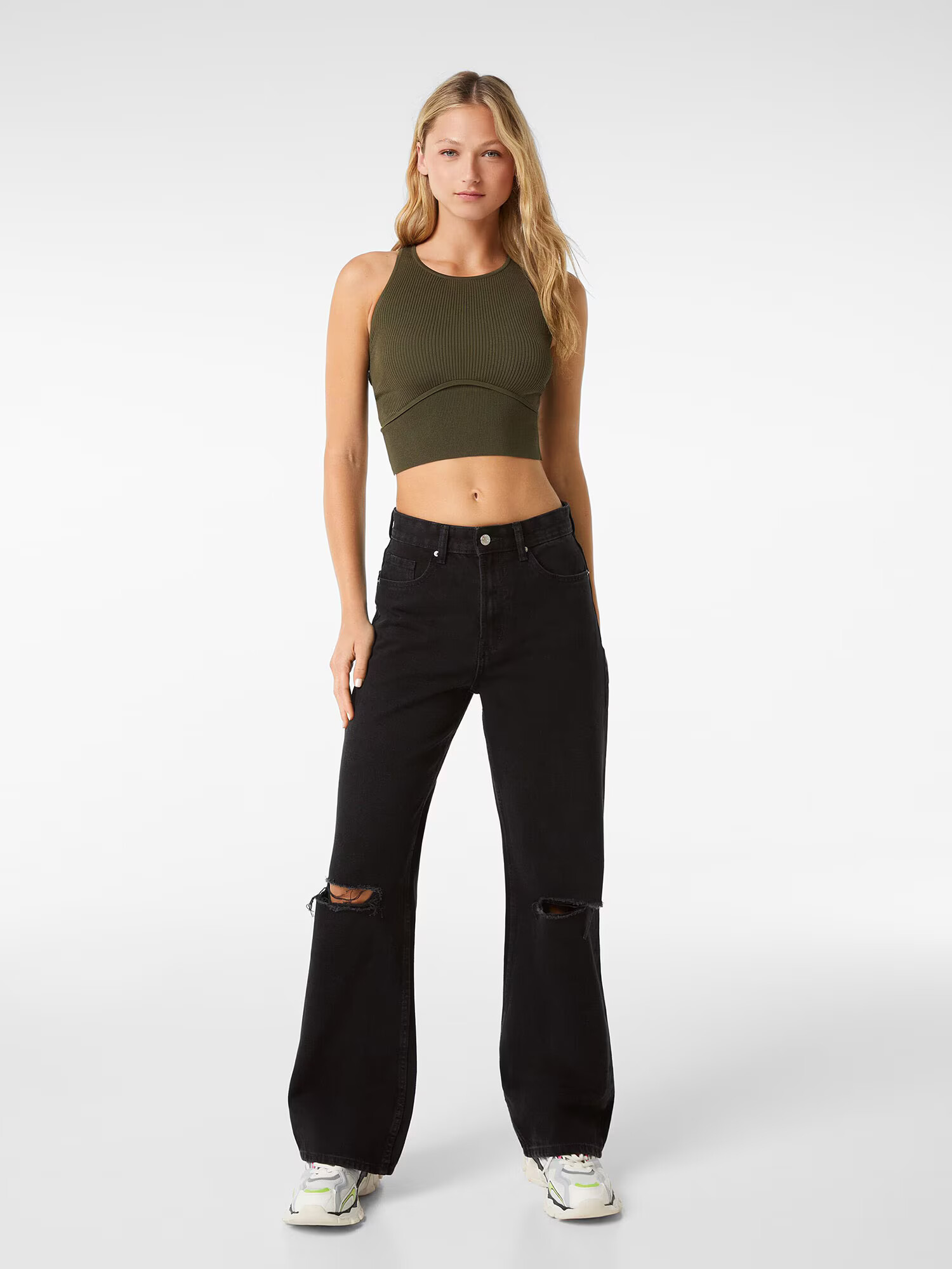 Bershka Jeans negru denim - Pled.ro