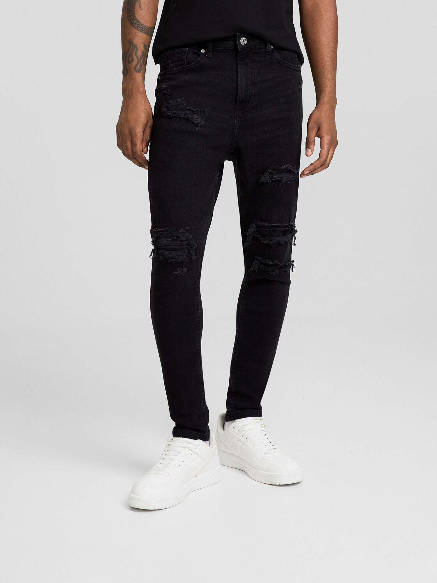 Bershka Jeans negru denim - Pled.ro