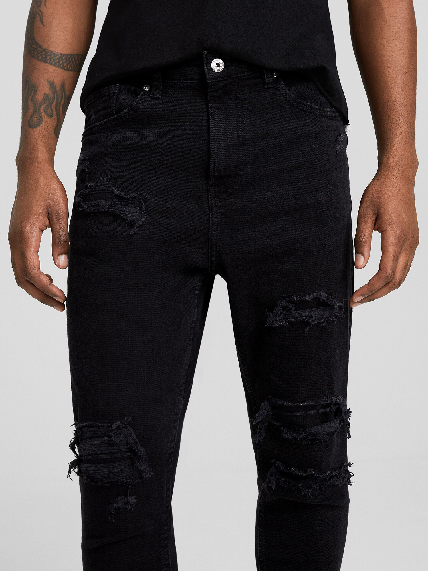 Bershka Jeans negru denim - Pled.ro