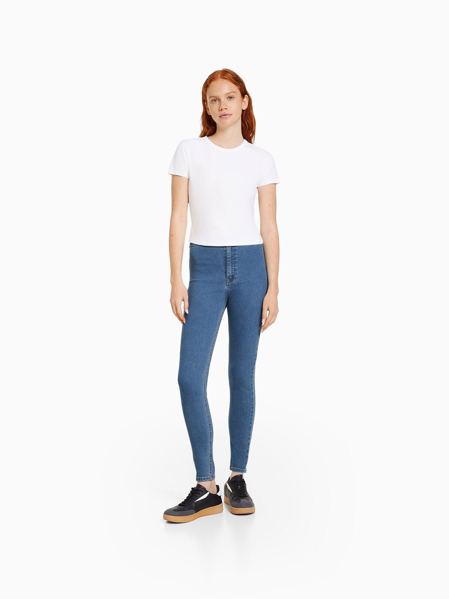 Bershka Jeggings albastru - Pled.ro