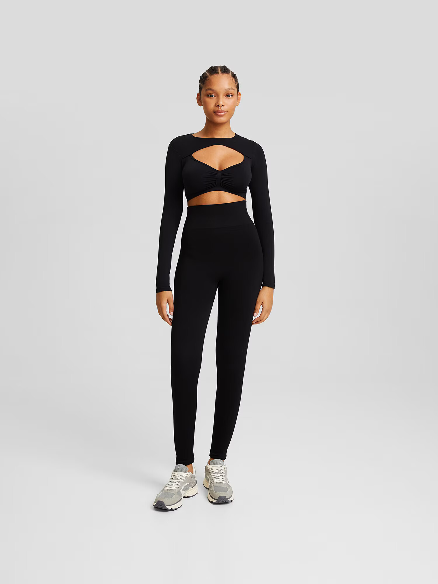 Bershka Leggings negru - Pled.ro