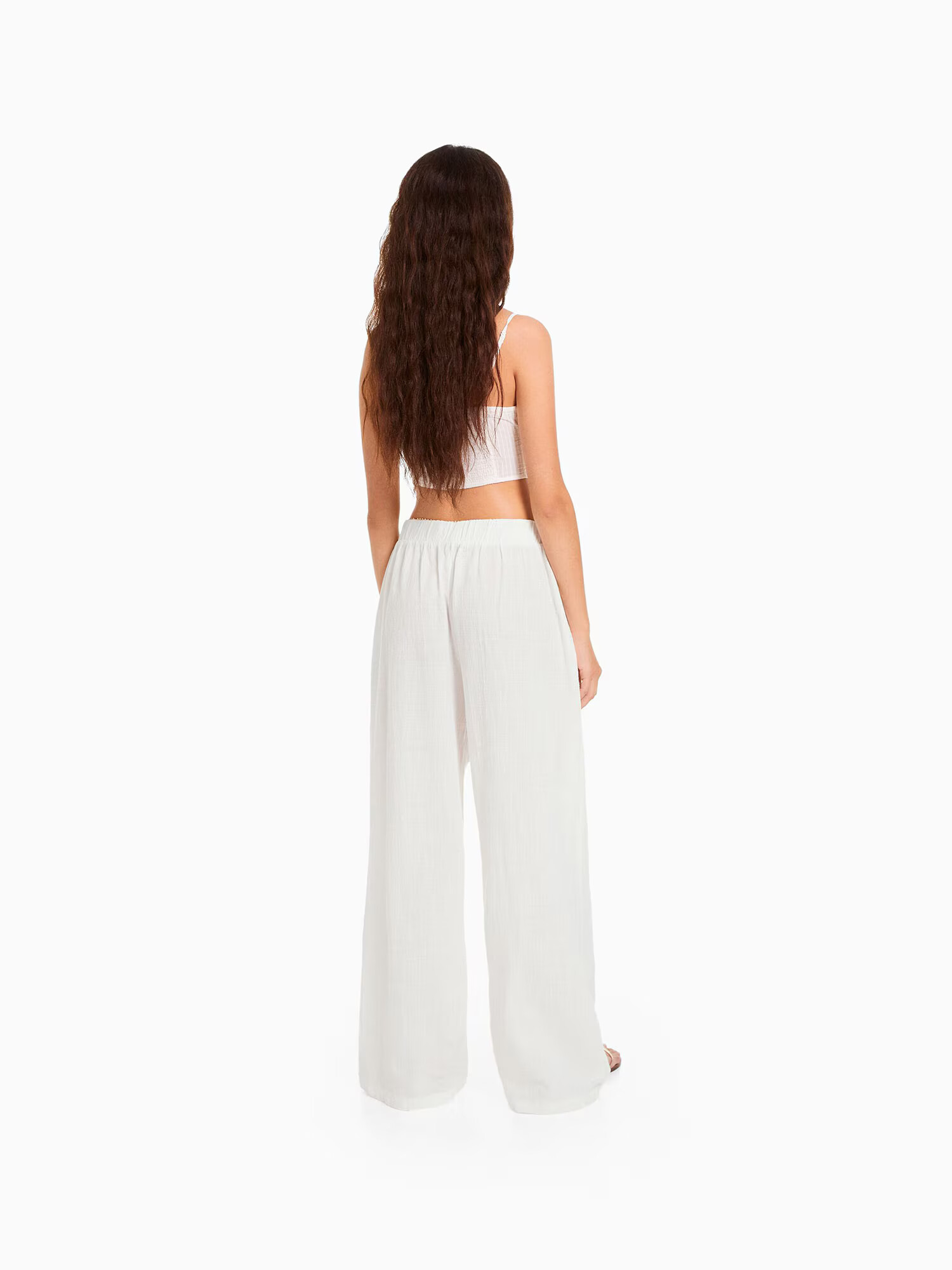 Bershka Pantaloni alb - Pled.ro