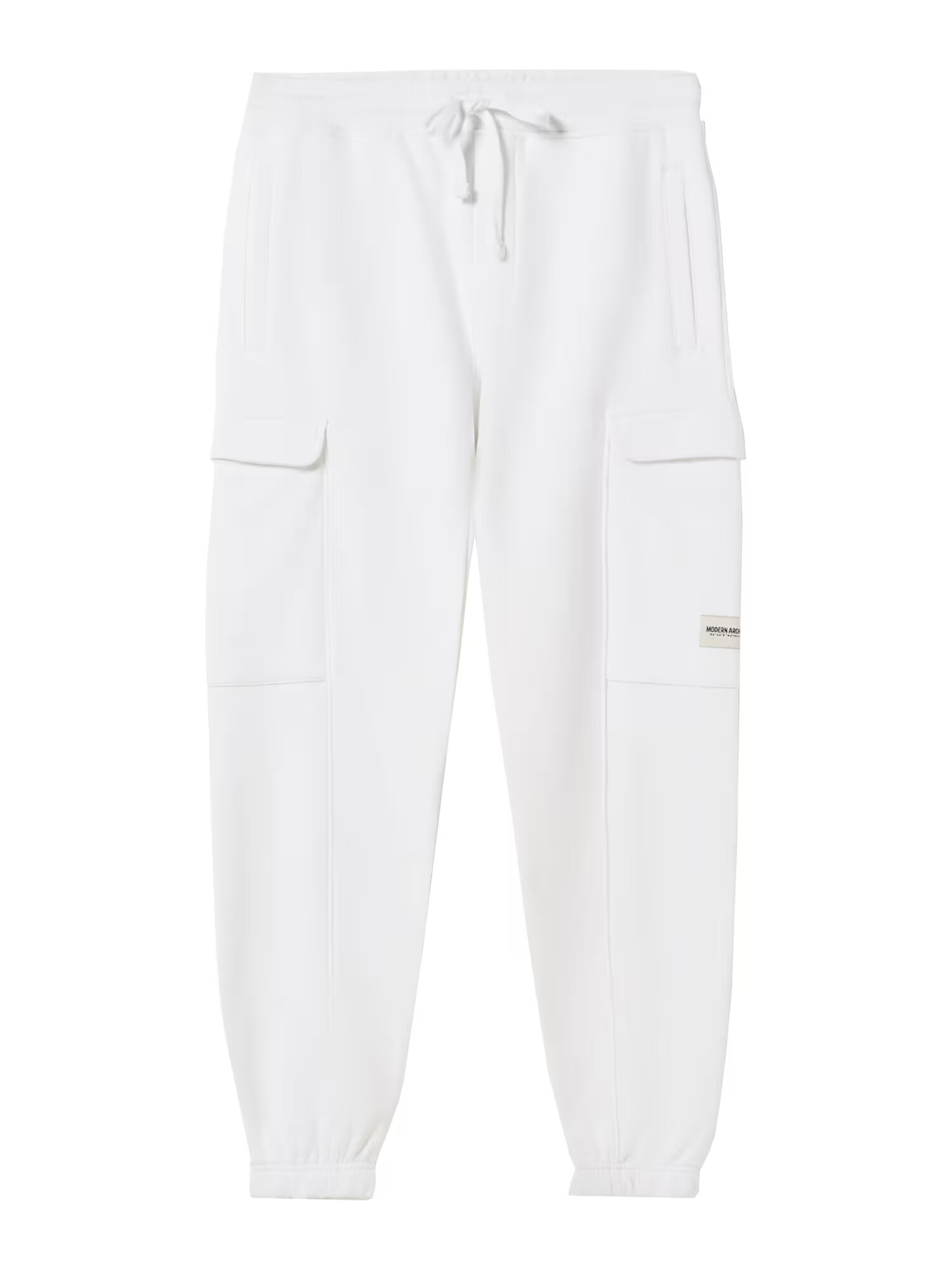 Bershka Pantaloni cu buzunare alb - Pled.ro