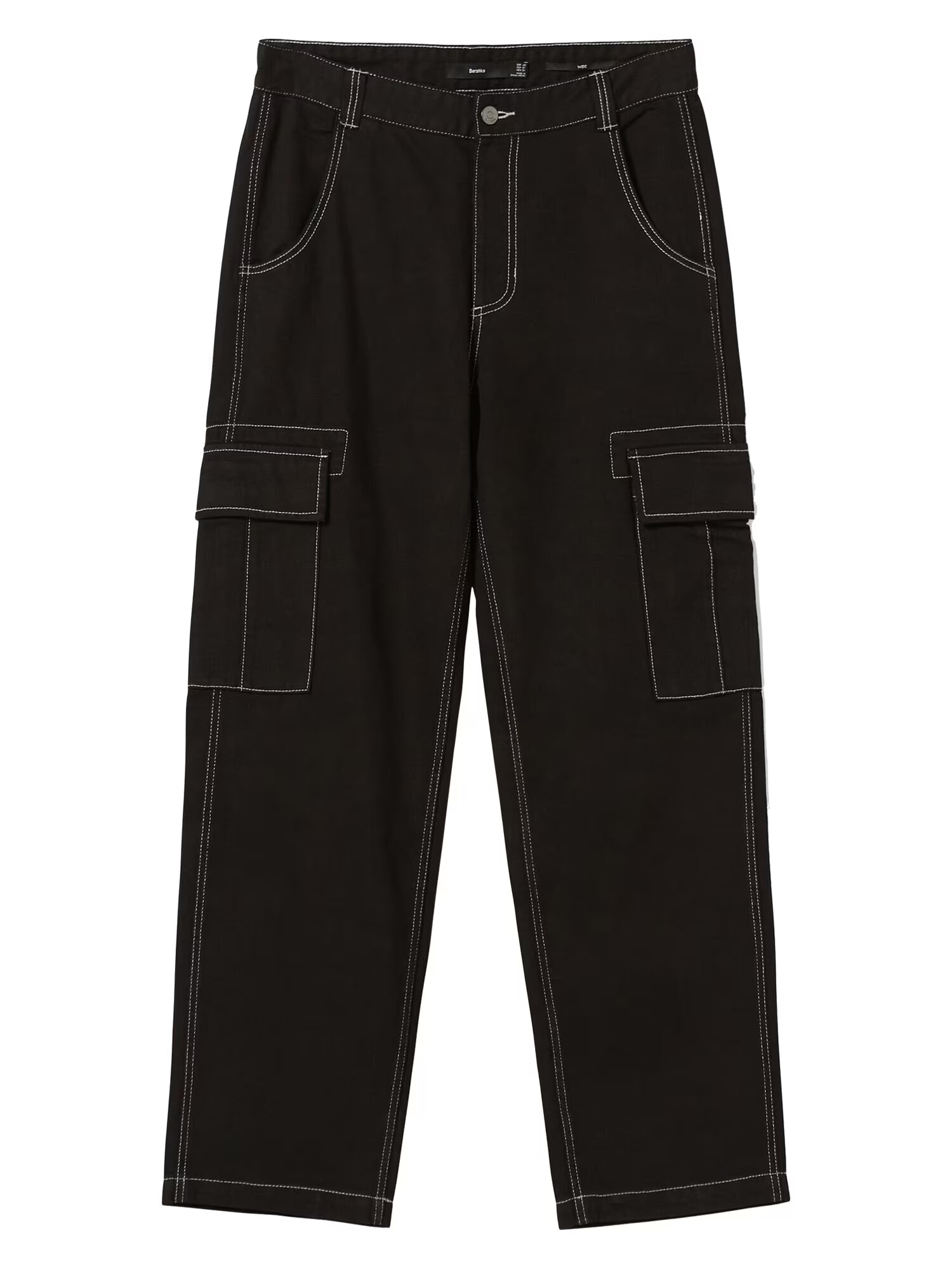 Bershka Pantaloni cu buzunare negru - Pled.ro