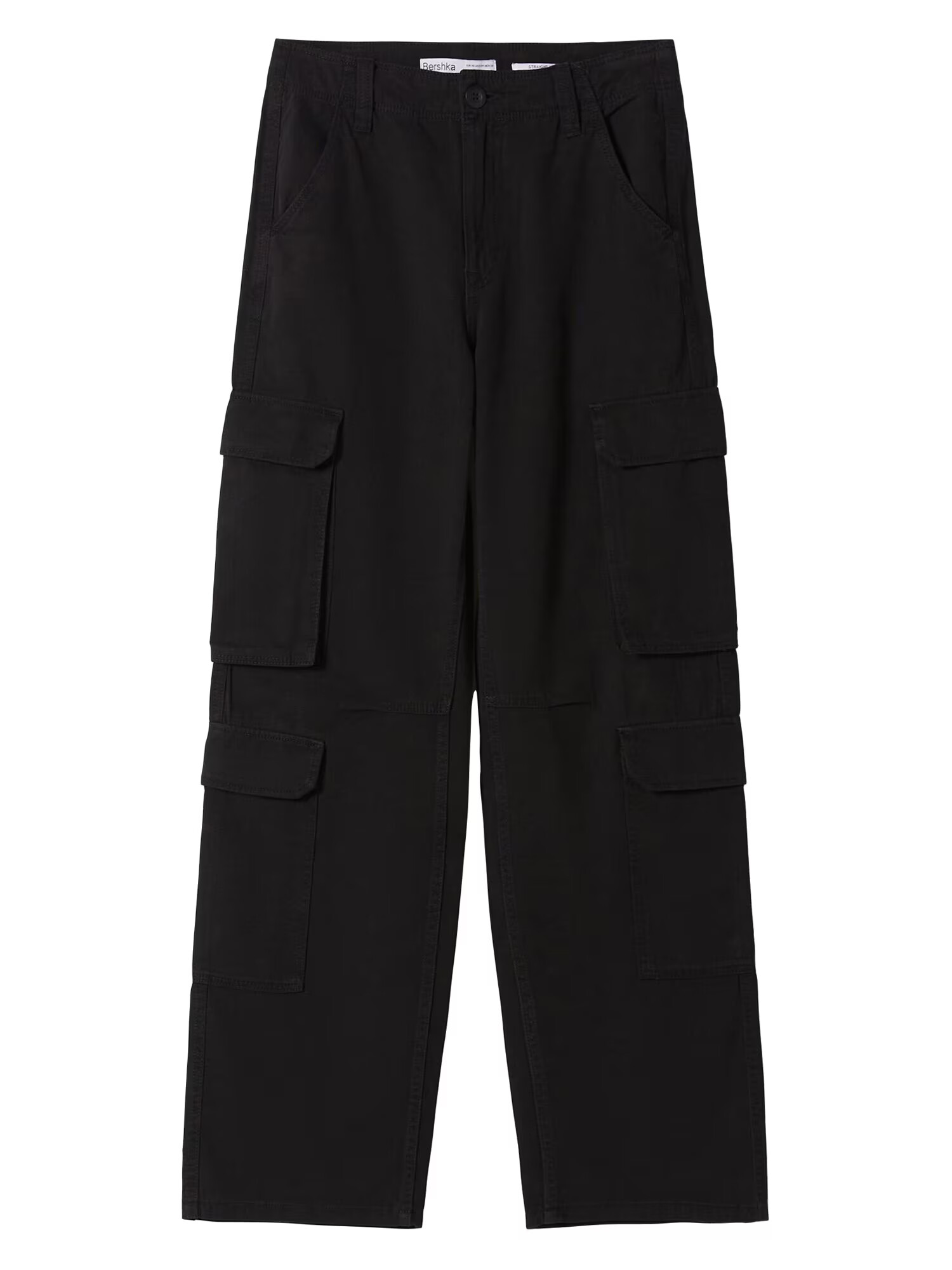 Bershka Pantaloni cu buzunare negru - Pled.ro