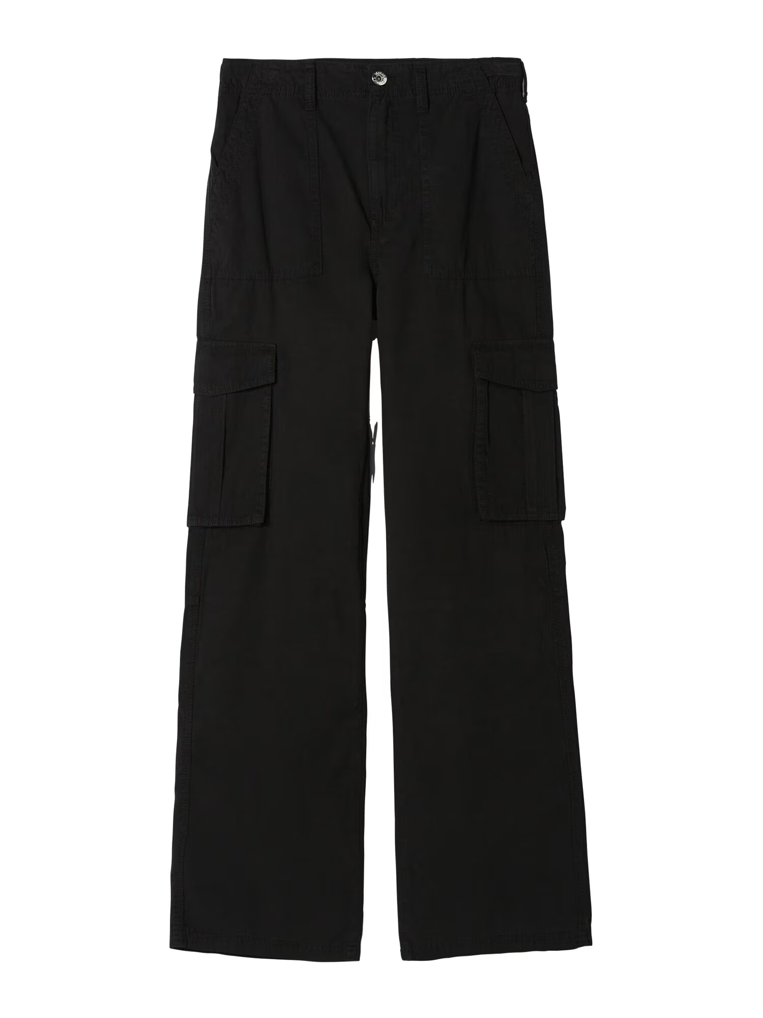 Bershka Pantaloni cu buzunare negru - Pled.ro