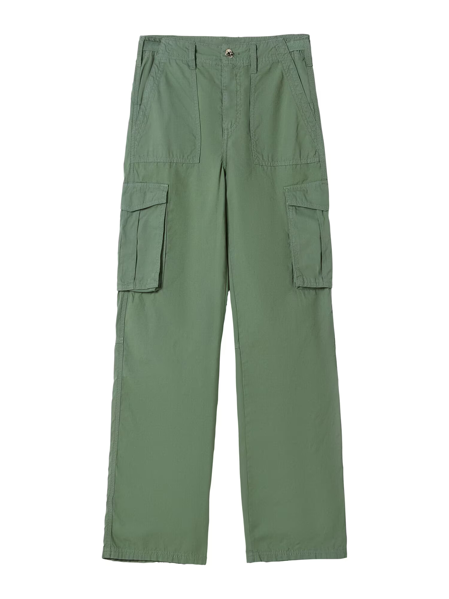 Bershka Pantaloni cu buzunare verde - Pled.ro