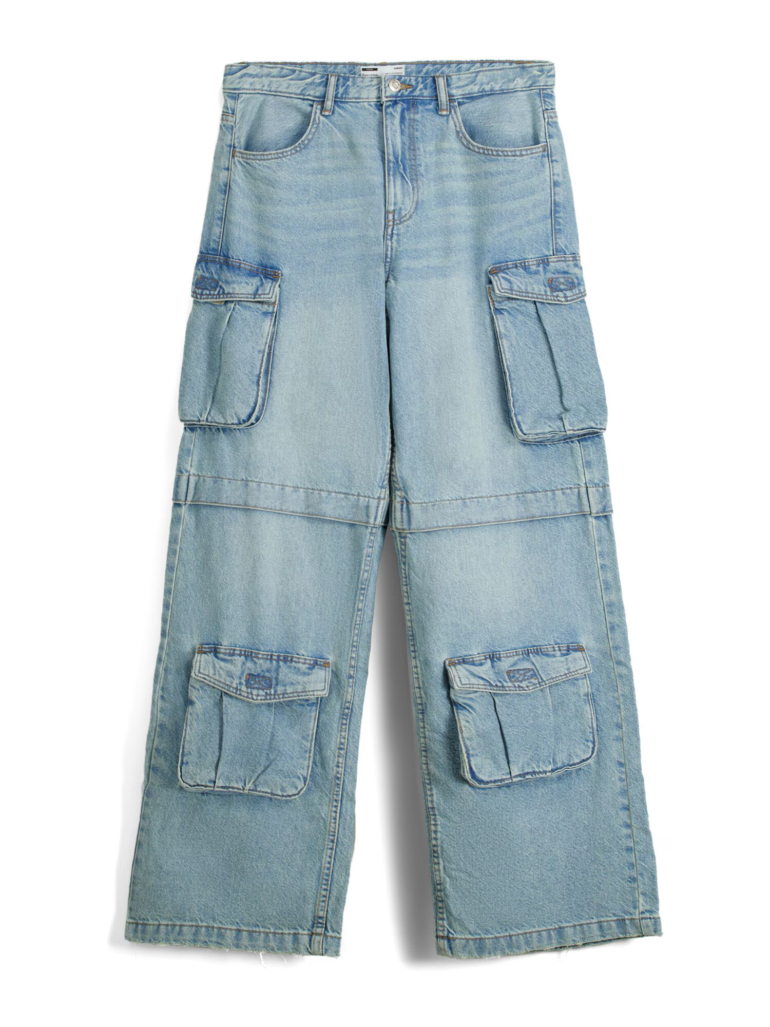 Bershka Pantaloni eleganți albastru denim - Pled.ro