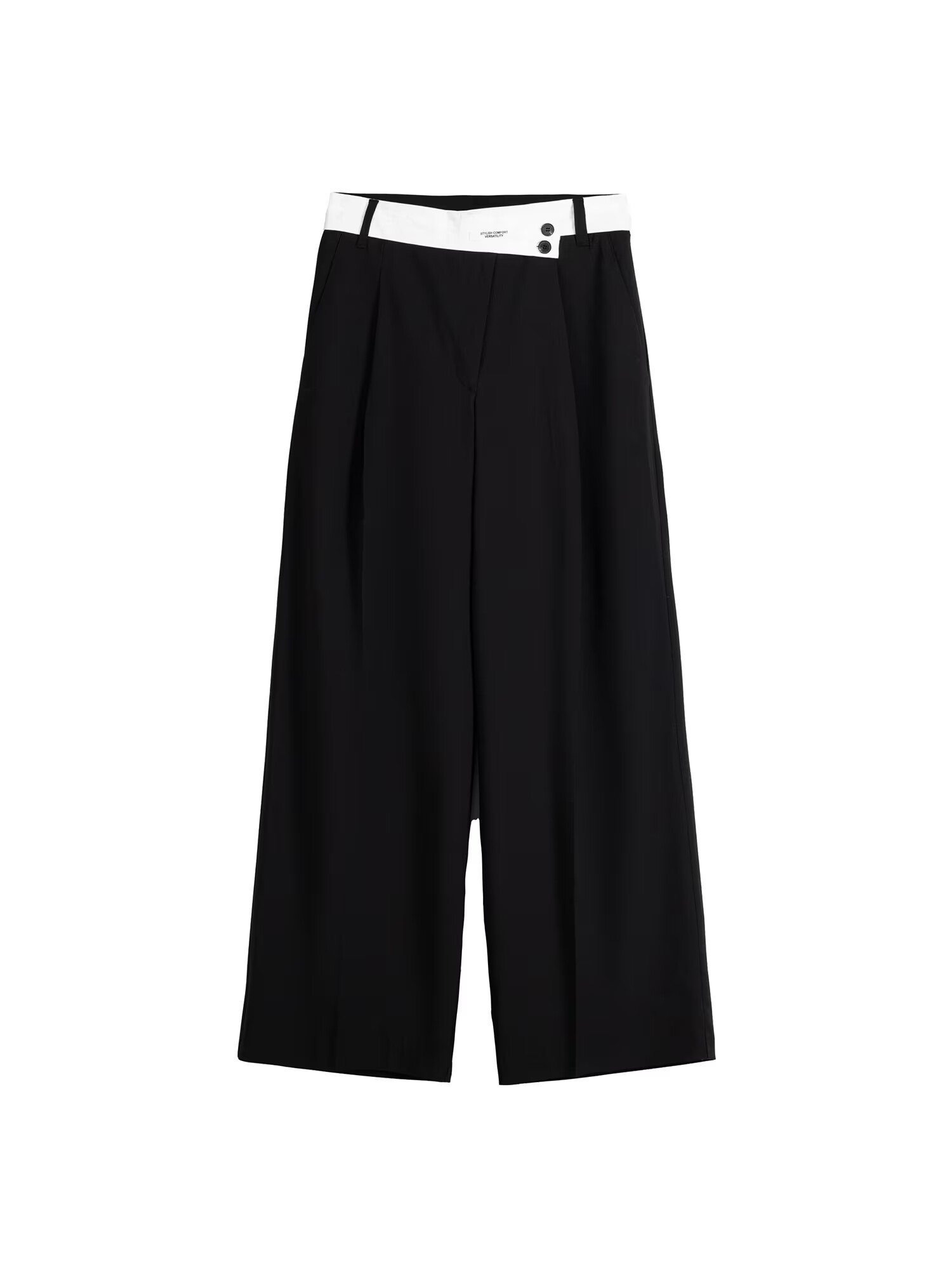 Bershka Pantaloni negru / alb - Pled.ro