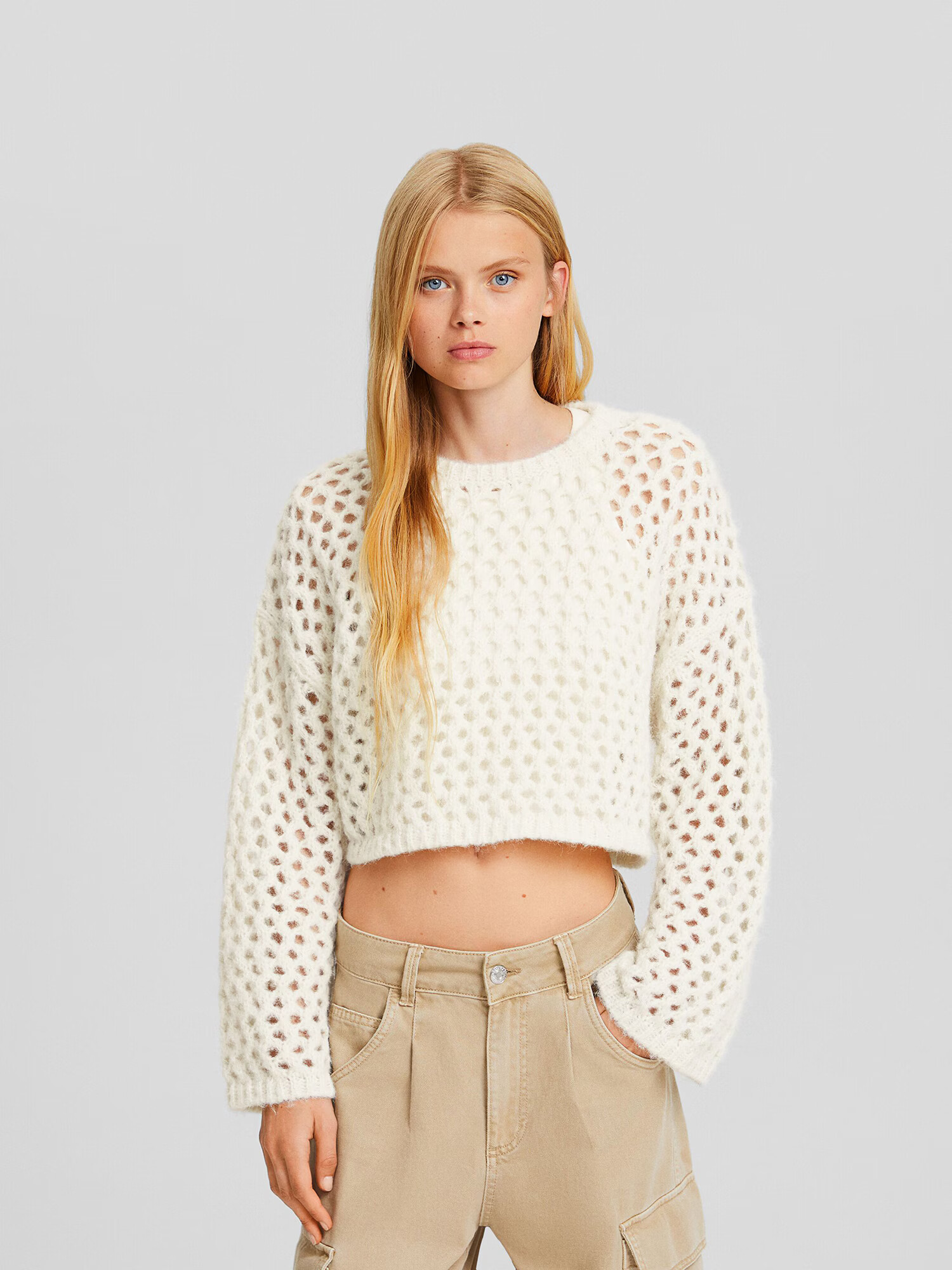 Bershka Pulover crem - Pled.ro