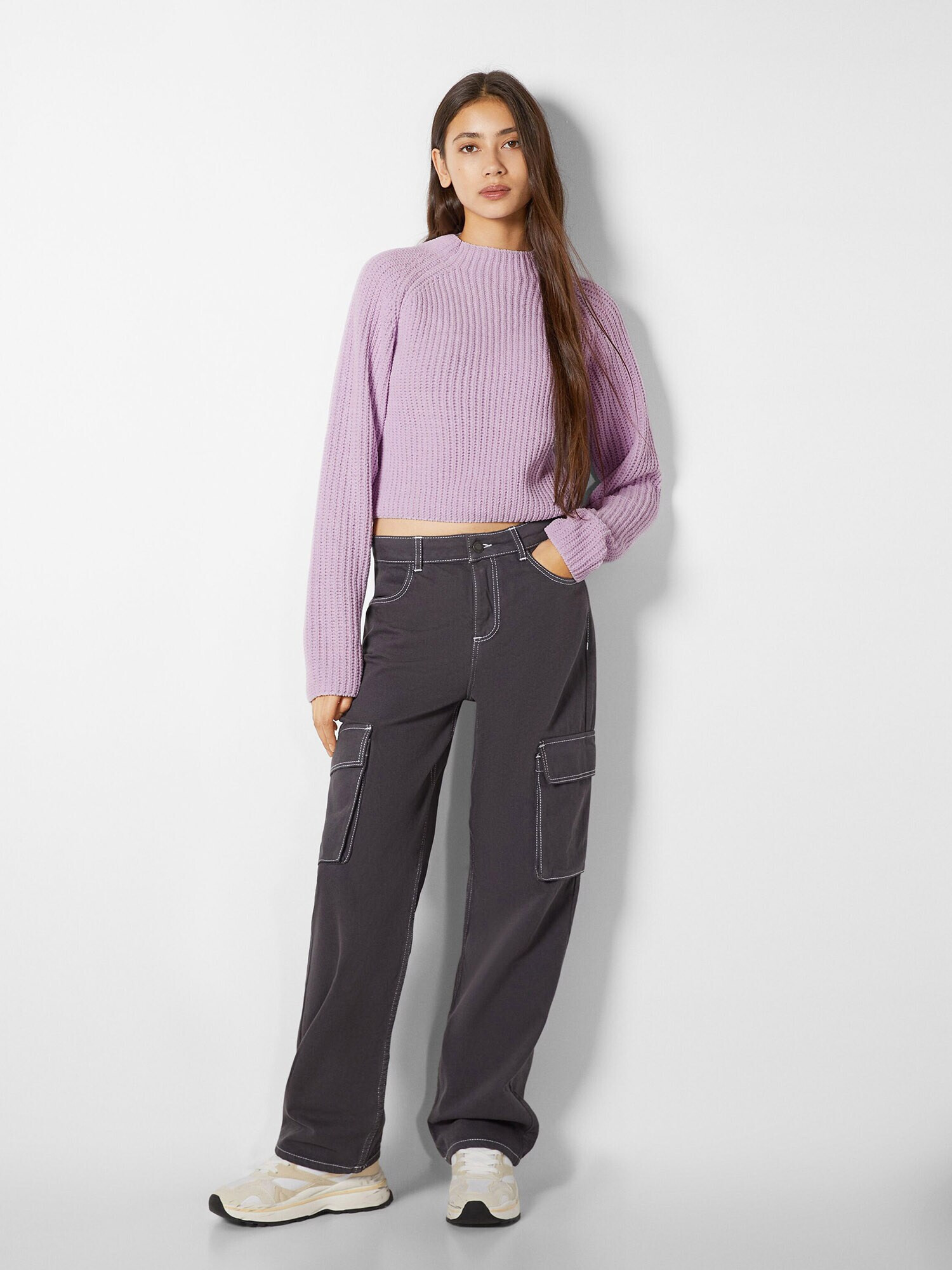 Bershka Pulover mauve - Pled.ro