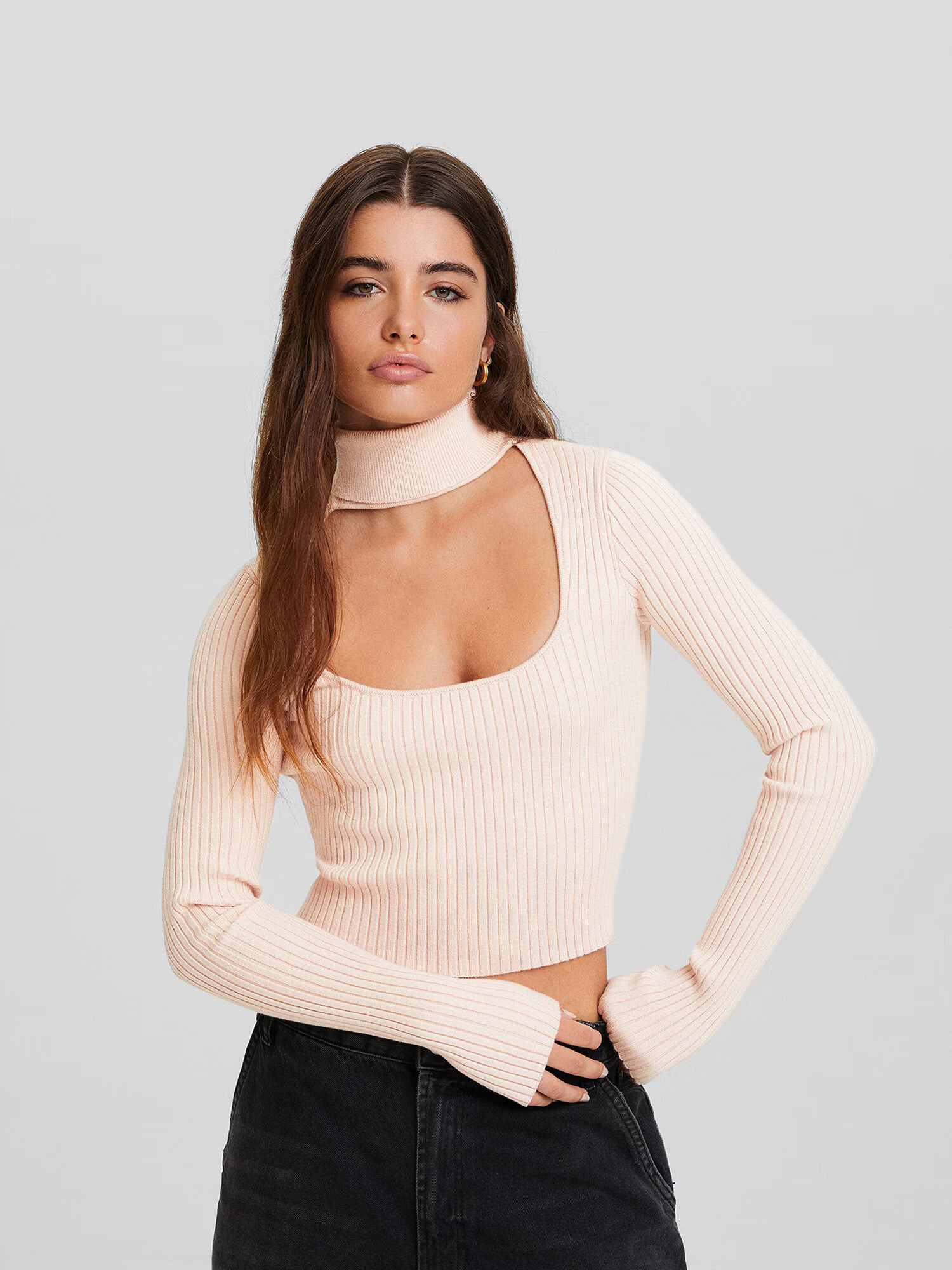 Bershka Pulover roz pal - Pled.ro