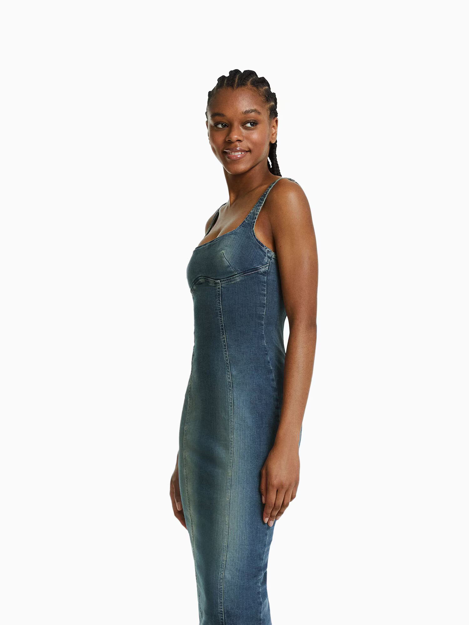 Bershka Rochie albastru denim - Pled.ro