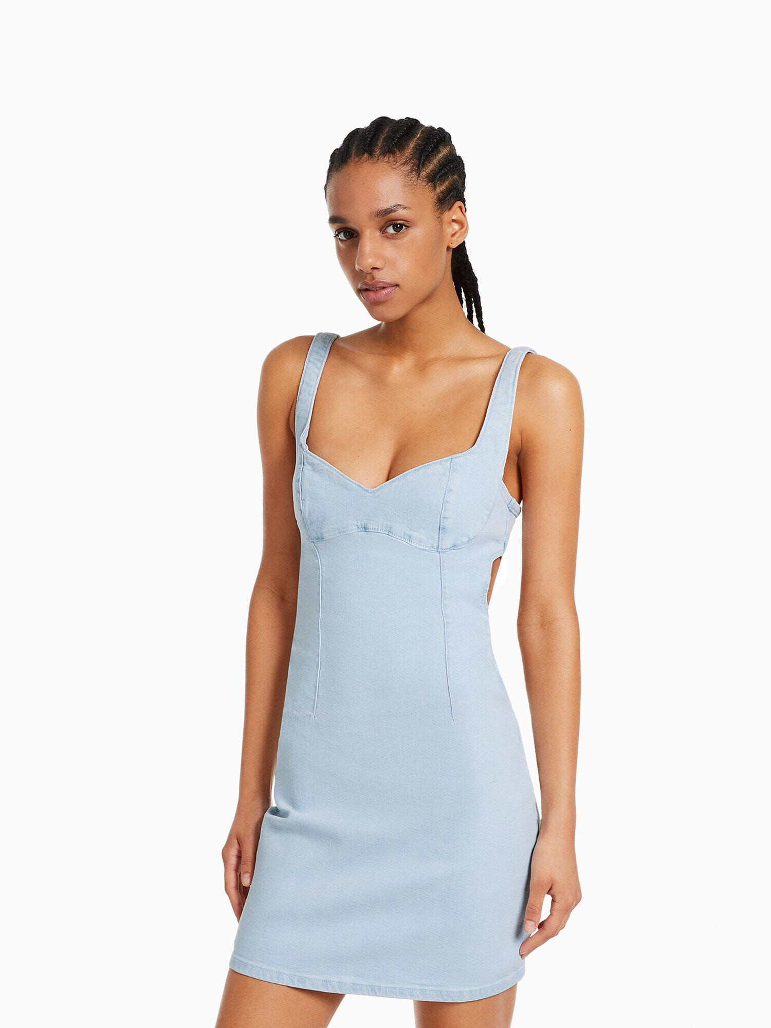 Bershka Rochie albastru denim - Pled.ro